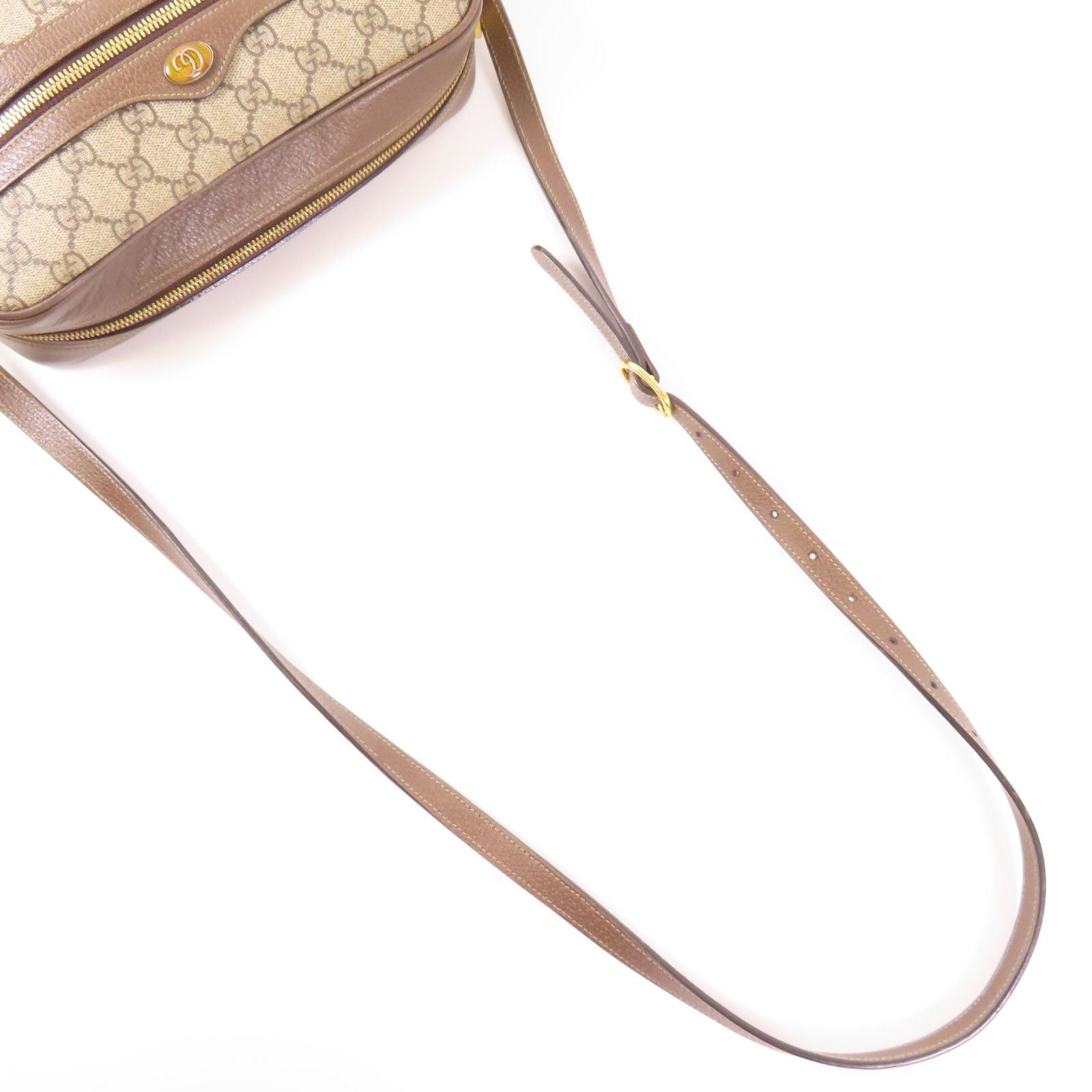 Gucci Painted Canvas Ophidia Crossbody Bag Golden Shoulder Bag Brown Beige/brown Pvc Coated Canvas 5170