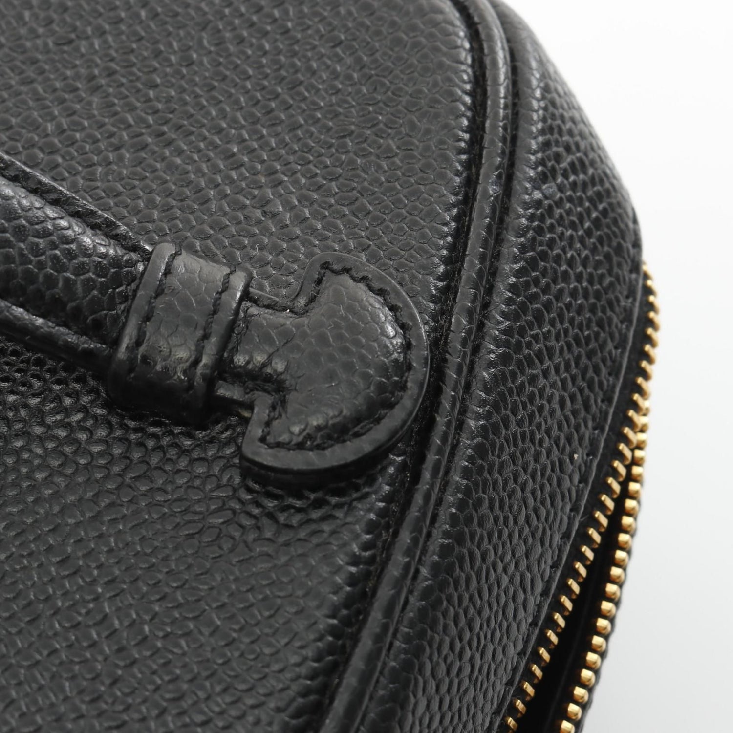 Chanel Black Coco Mark Handbag Leather Grained Calfskin A 01998