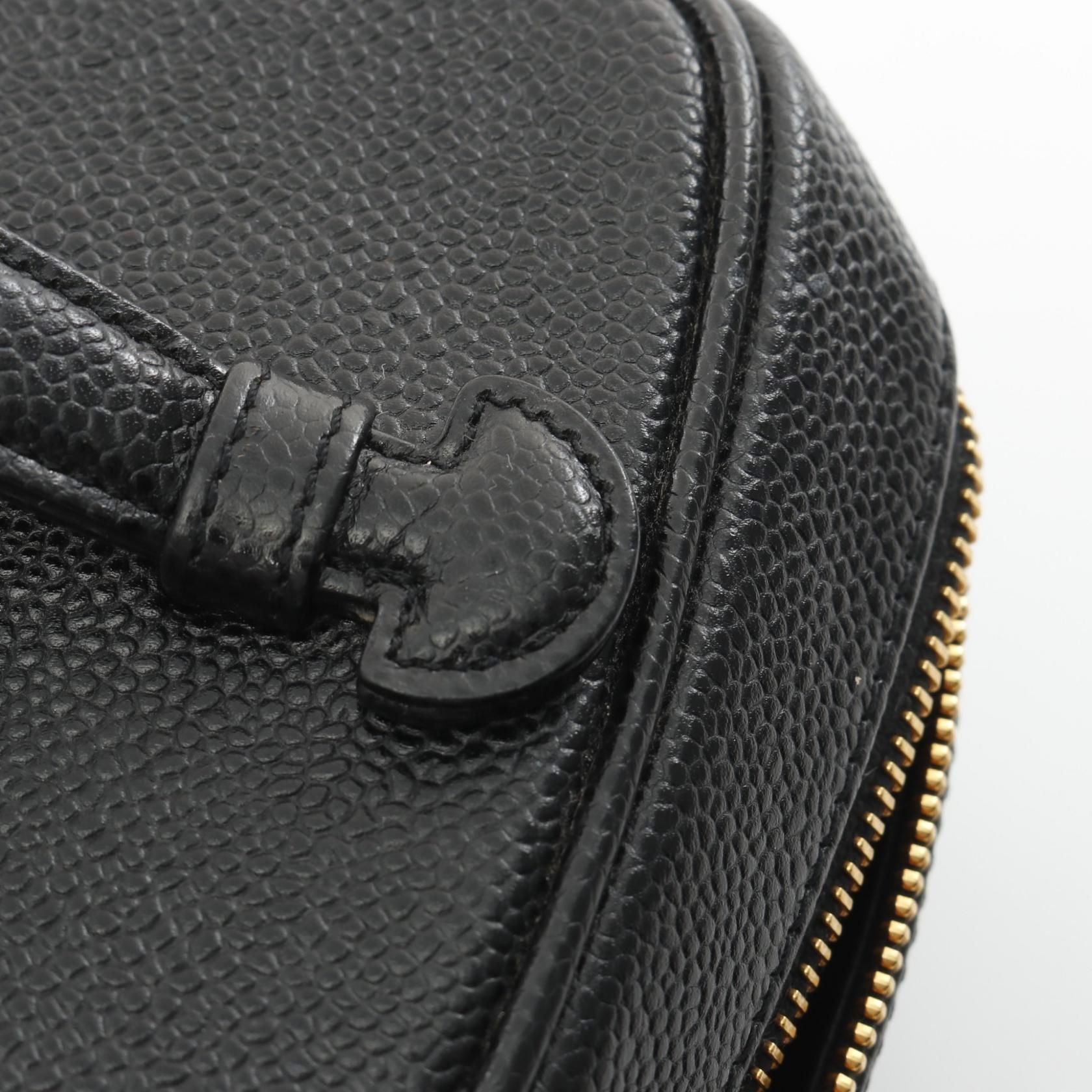 Chanel Black Coco Mark Handbag Leather Grained Calfskin A 01998