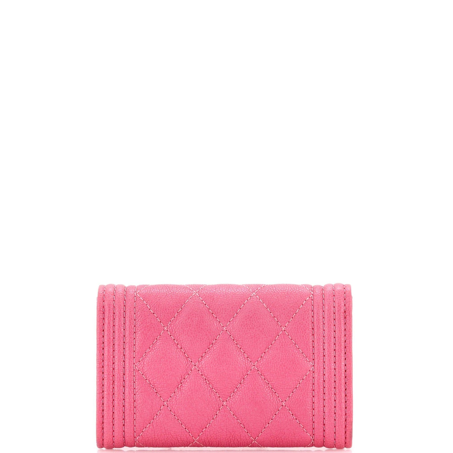Chanel Boy Flap Card Case Quilted Caviar