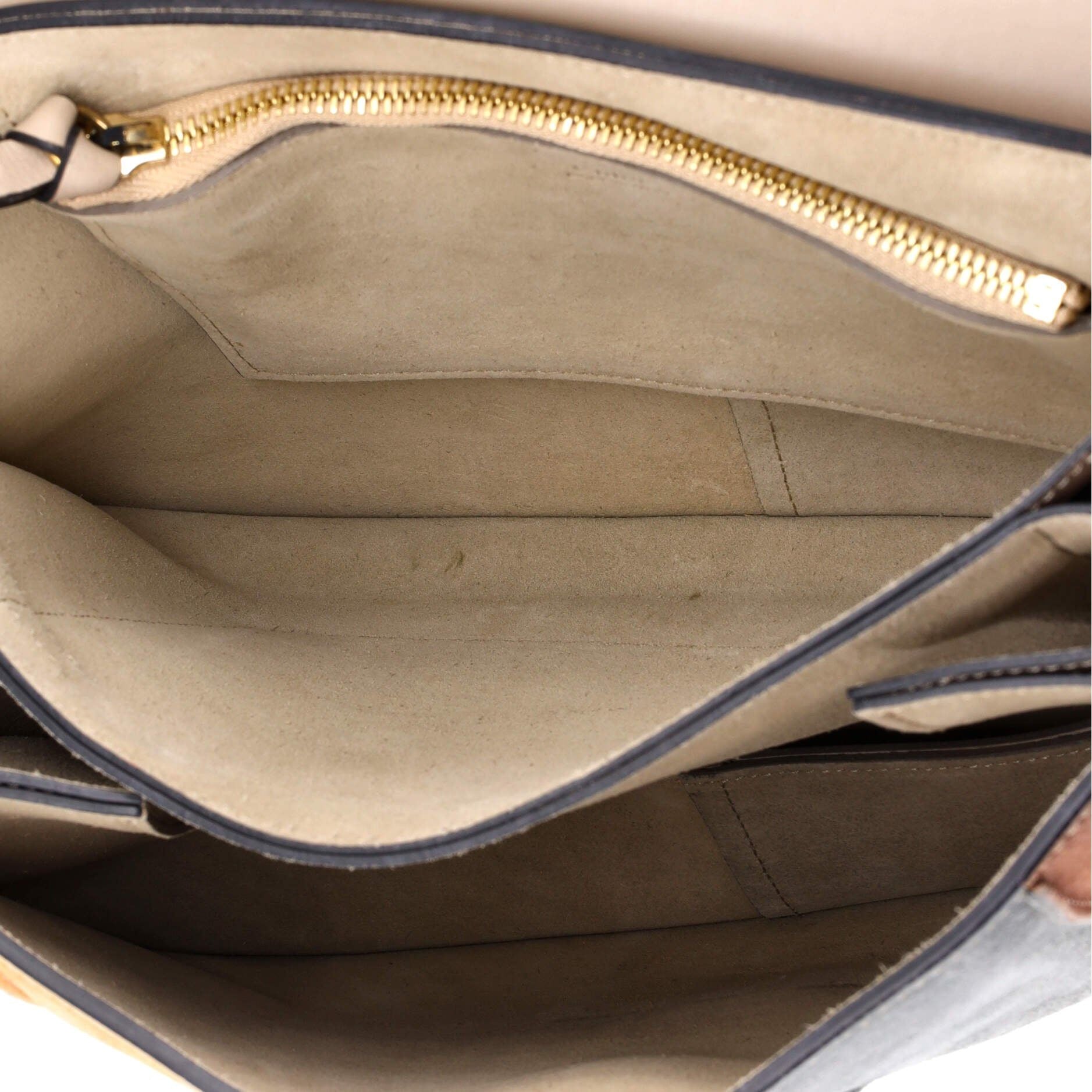 Chloe Faye Shoulder Bag Stitched Suede And Leather Medium