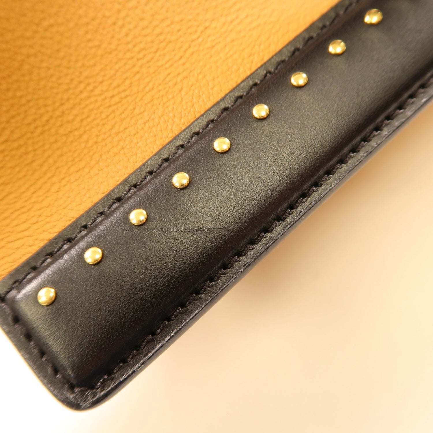 Louis Vuitton Cowhide Leather Studs Bicolor Hand-turn Shoulder Bag Beige Black Beige/black 2way Shoulder Bag M 51654