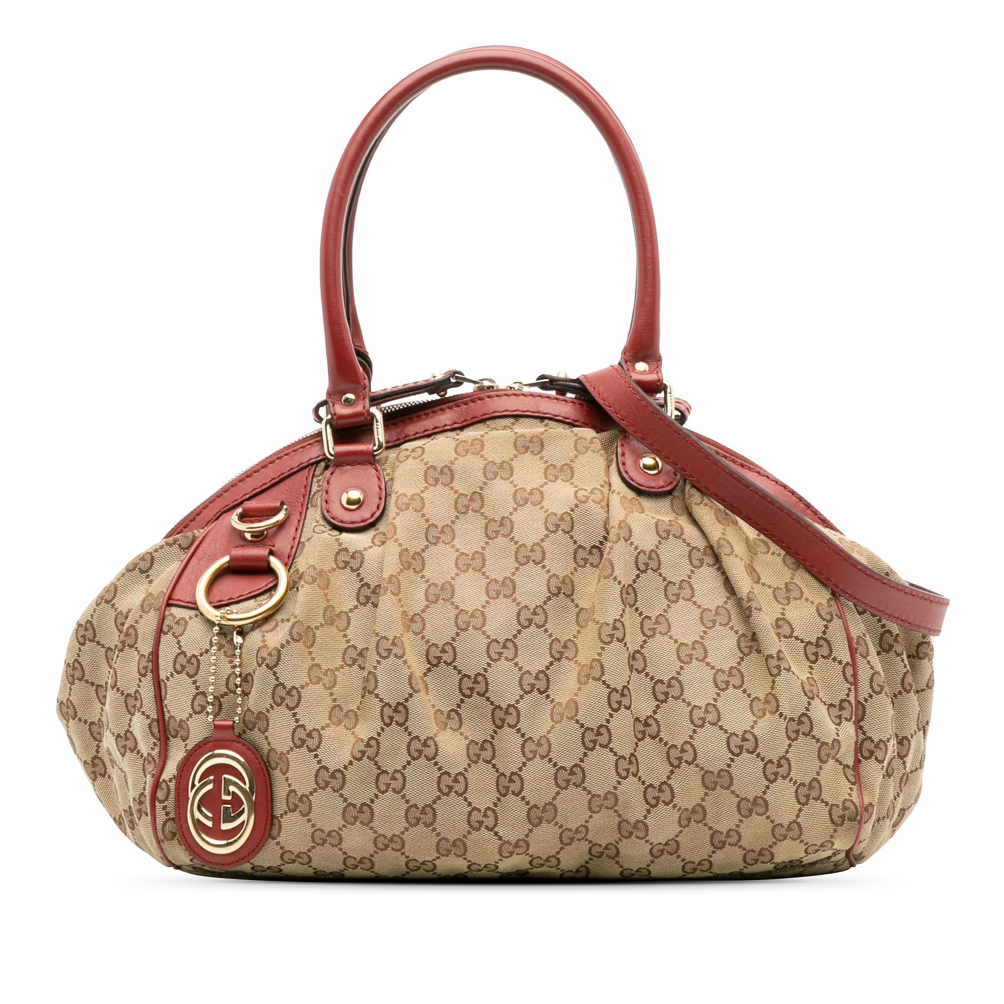 Gucci GG Canvas Sukey Satchel Brown