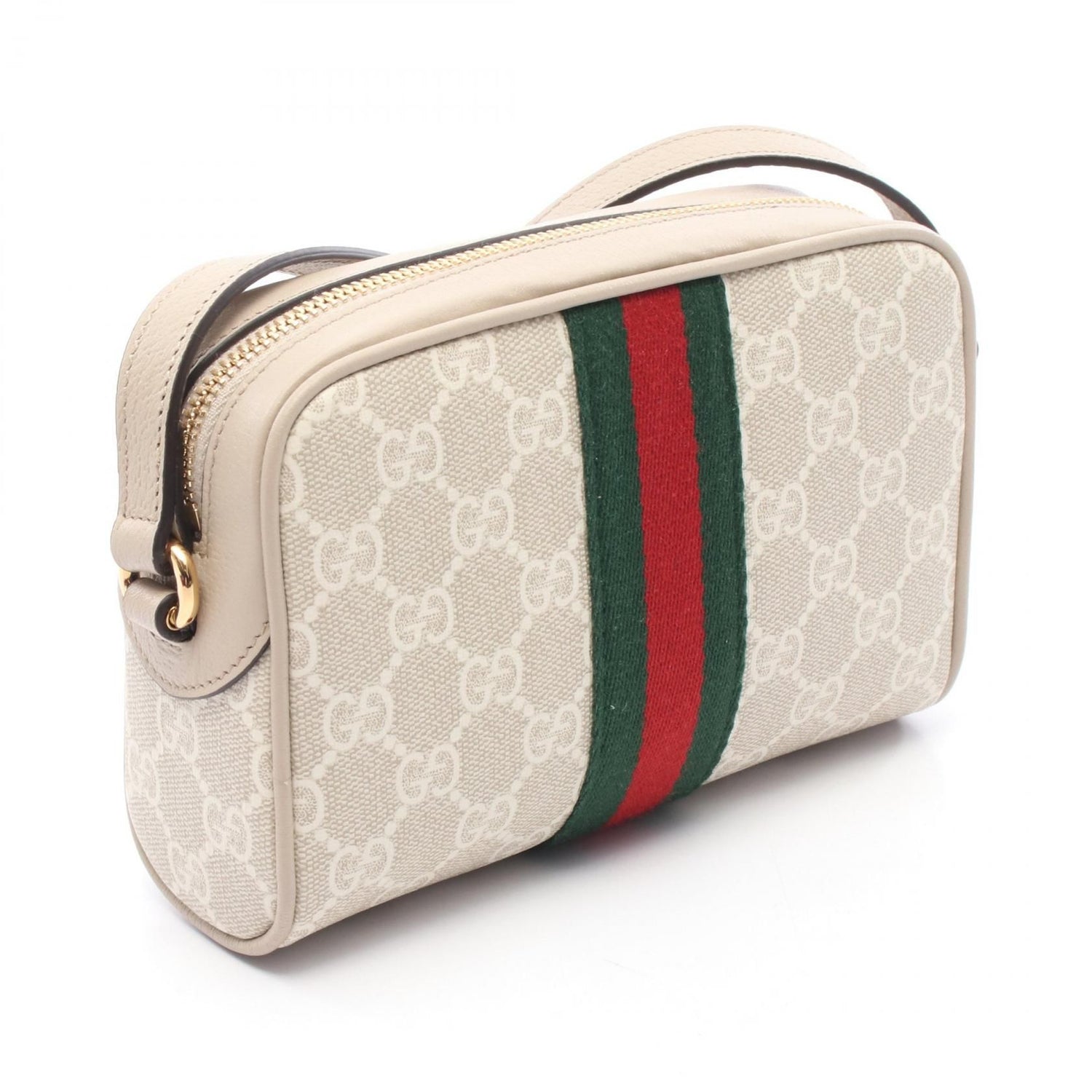 Gucci Ophidia Gg Supreme Mini Shoulder Bag Beige Green Red Pvc Coated Canvas 8163592zgmn 9643