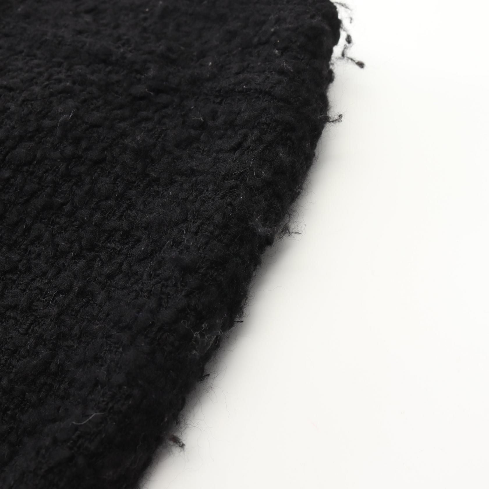 Chanel Black Coco Mark Button Tweed Skirt Wool Acrylic/nylon P 46660v 28631