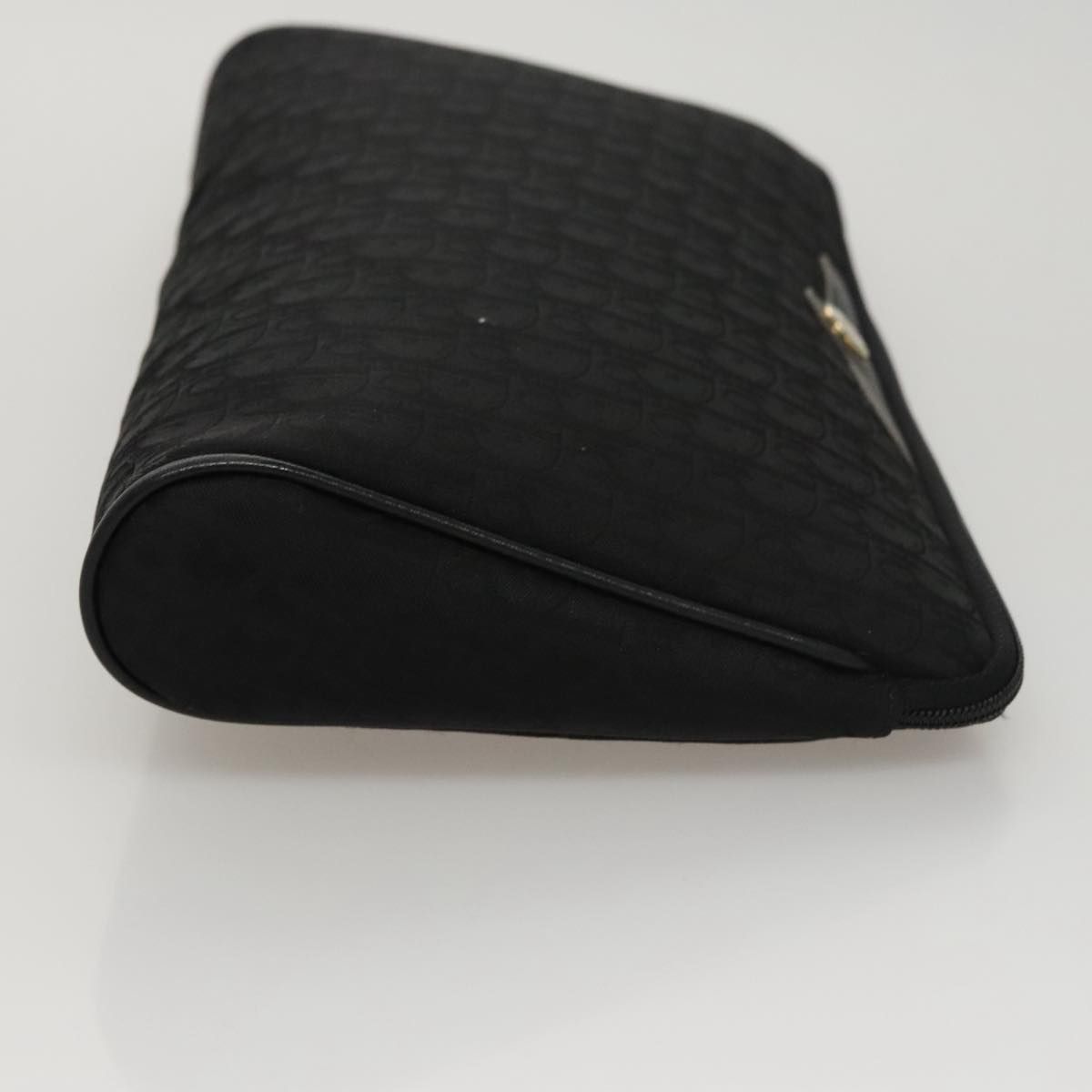 Christian Dior Trotter Canvas Clutch Bag Black Auth