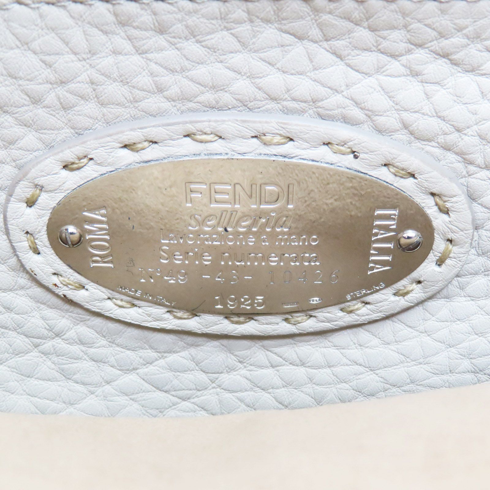 Fendi Peekaboo Selleria Leather Blue Shoulder Handbag 8bn 226