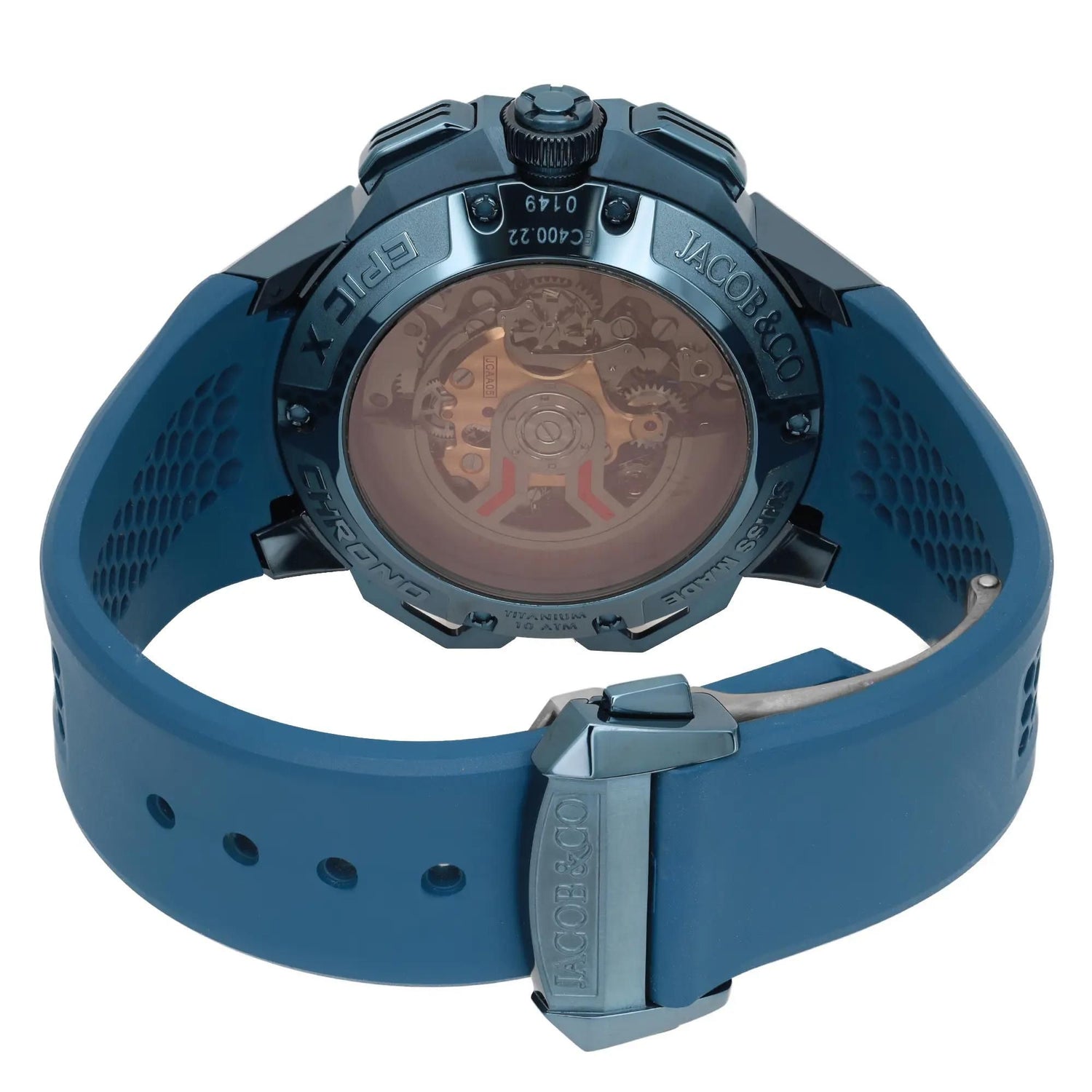 Jacob & Co. Epic X Chrono 44mm Titanium Blue Dial Men Watch EC400.22.AF.AA.A