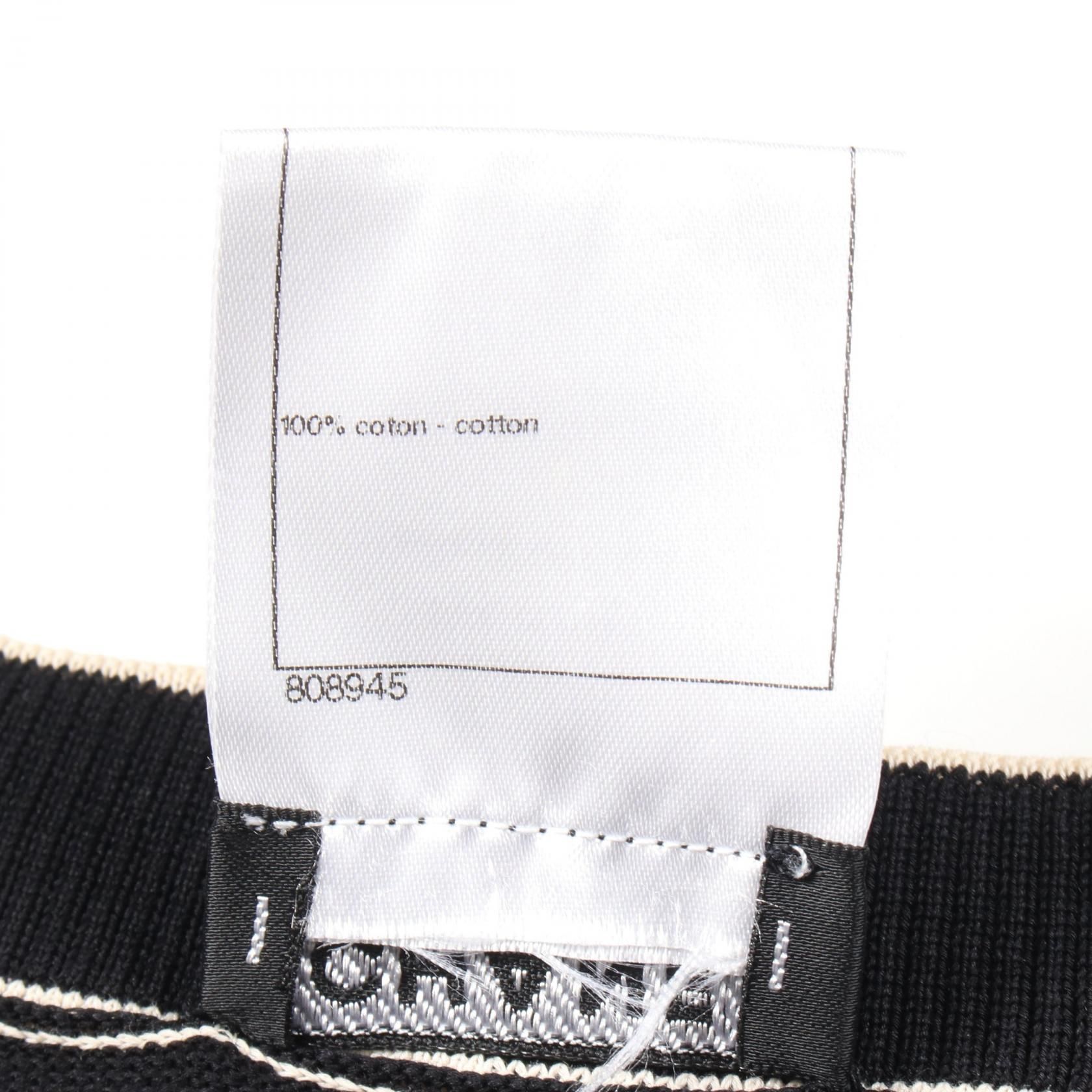 Chanel Black White Dress Cotton P 47675k 06010