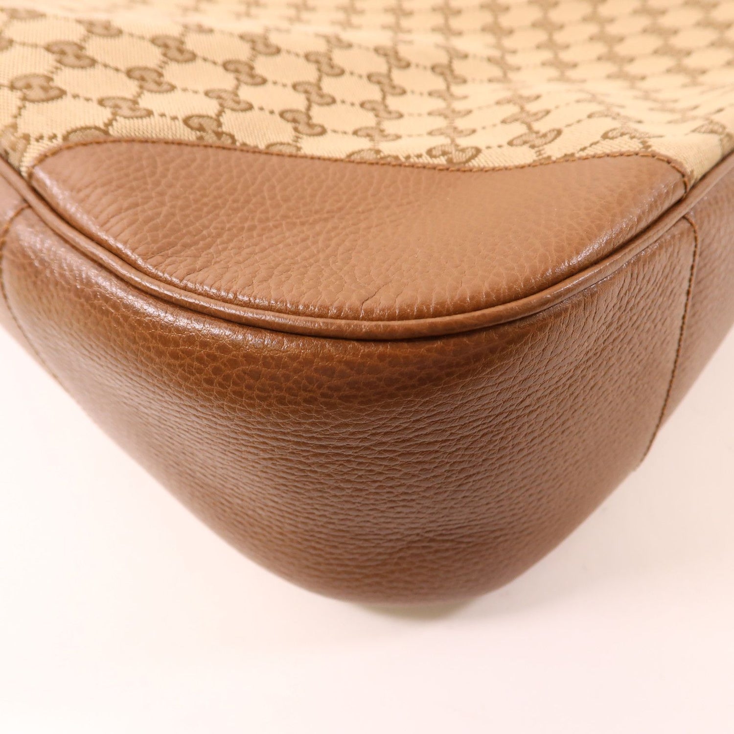 Gucci Canvas Bree Micro Hobo Gold Shoulder Bag Brown Gg Canvas 449244