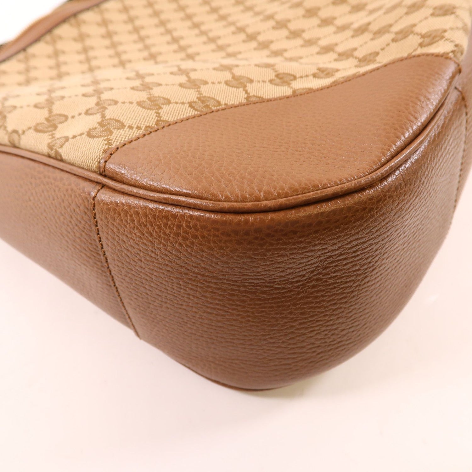 Gucci Canvas Bree Micro Hobo Gold Shoulder Bag Brown Gg Canvas 449244