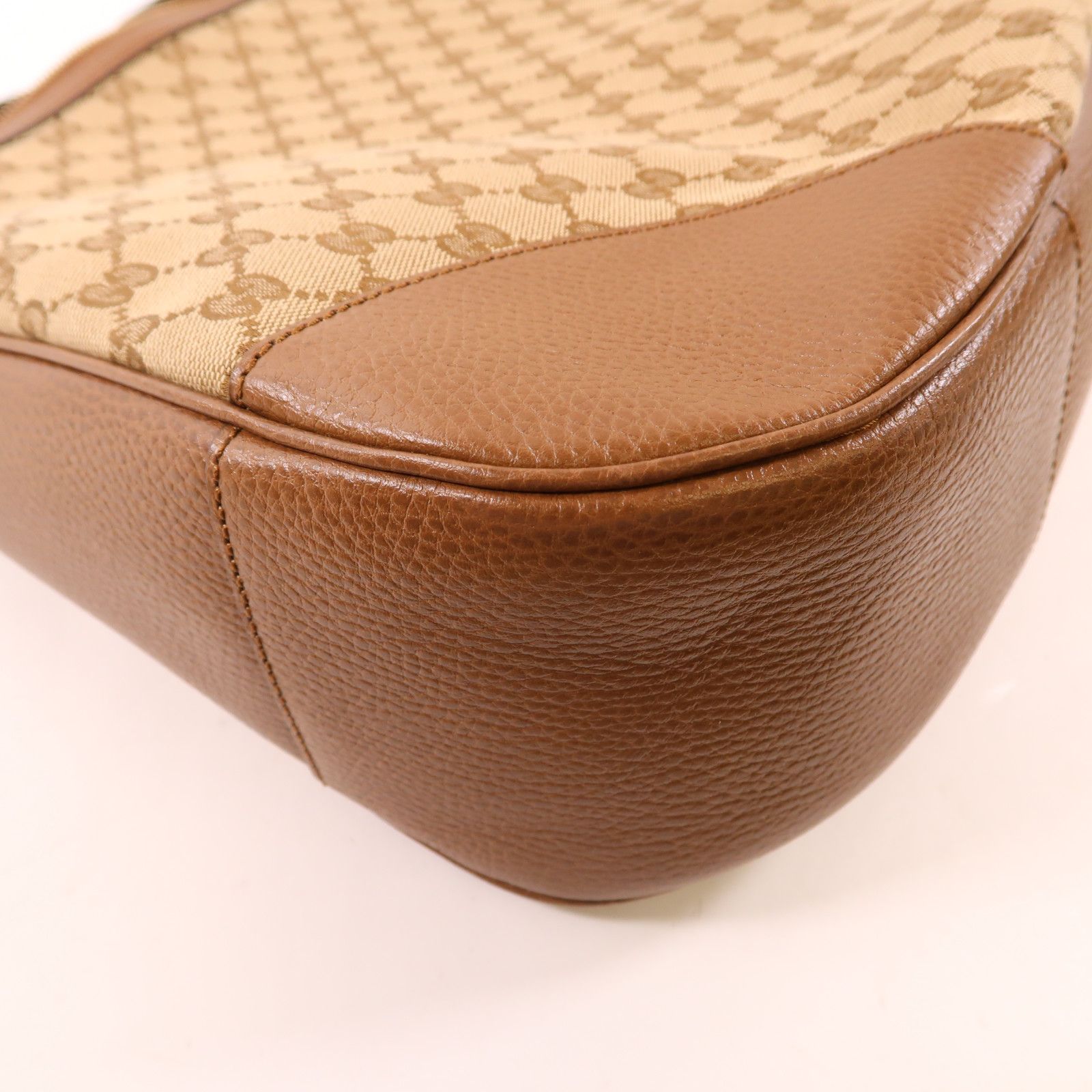Gucci Canvas Bree Micro Hobo Gold Shoulder Bag Brown Gg Canvas 449244