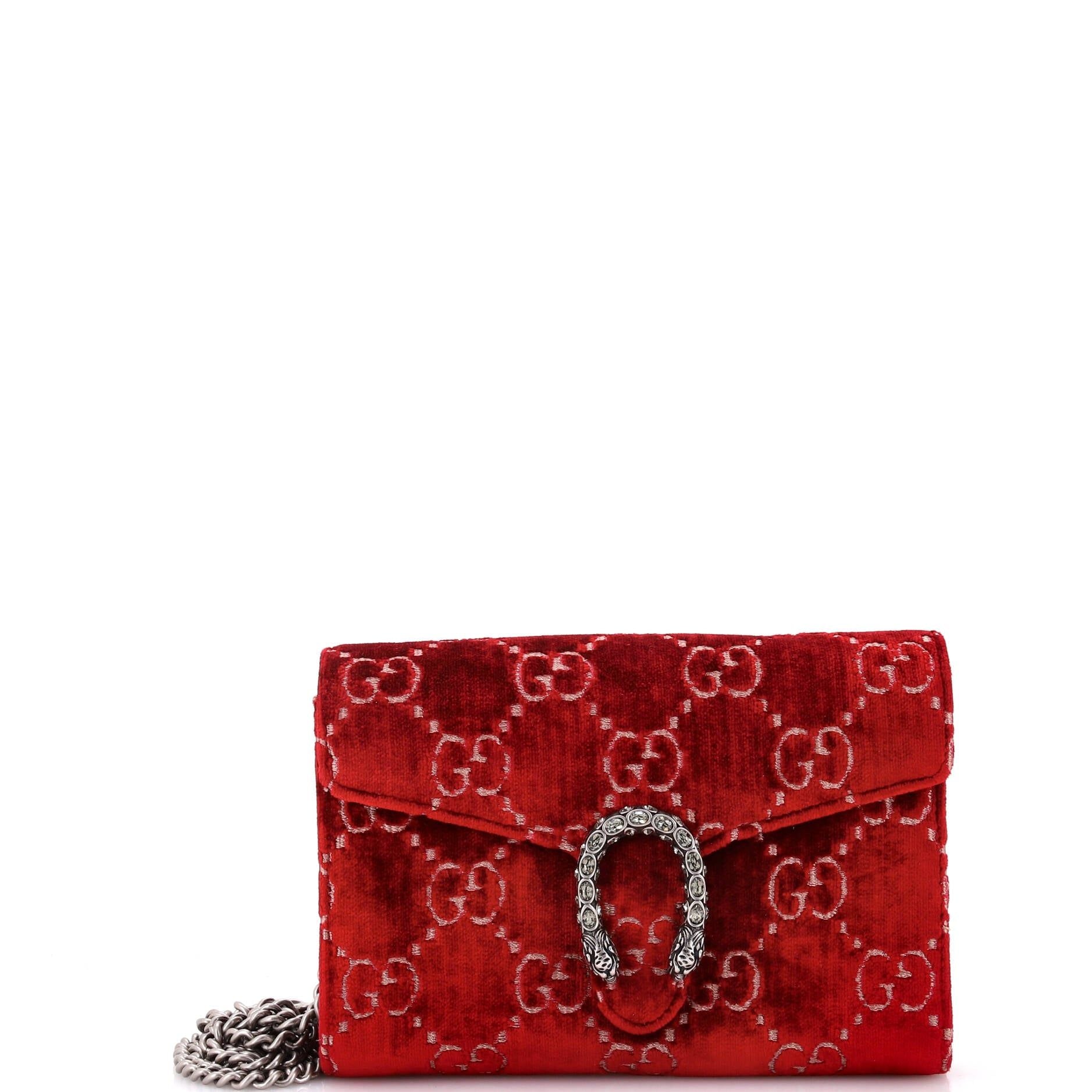 Gucci Dionysus Chain Wallet Gg Velvet Small