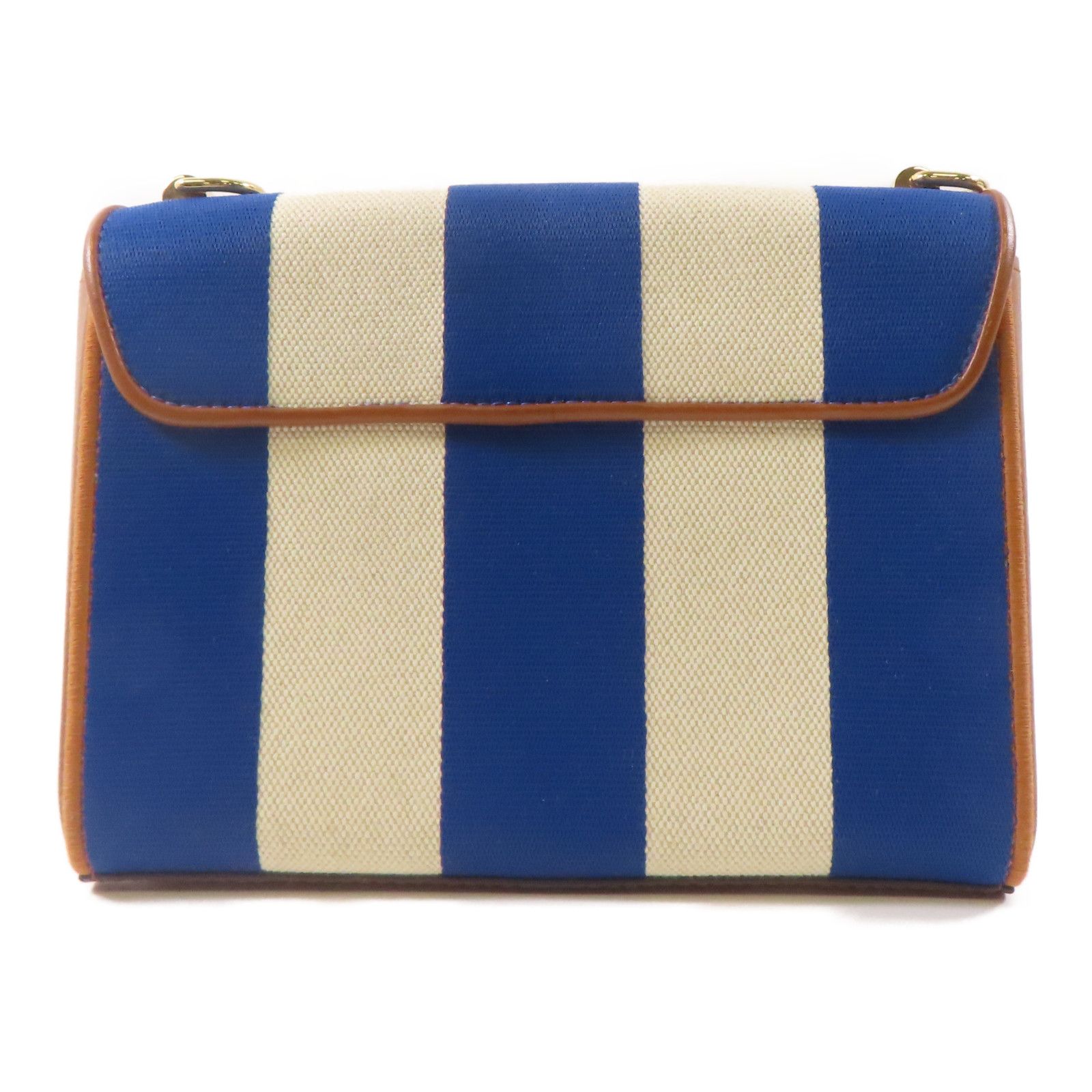 Louis Vuitton Canvas/leather Twist Gold Shoulder Back Bag Blue/white/black Blue White Blue/white/brown Shoulder Bag M 57