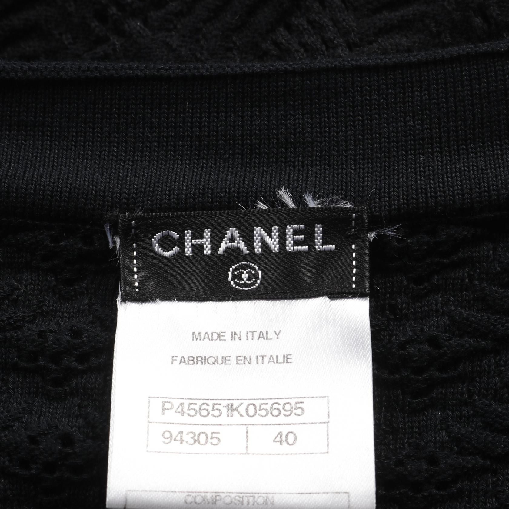 Chanel Black Coco Mark Button Dress Cotton P 45651