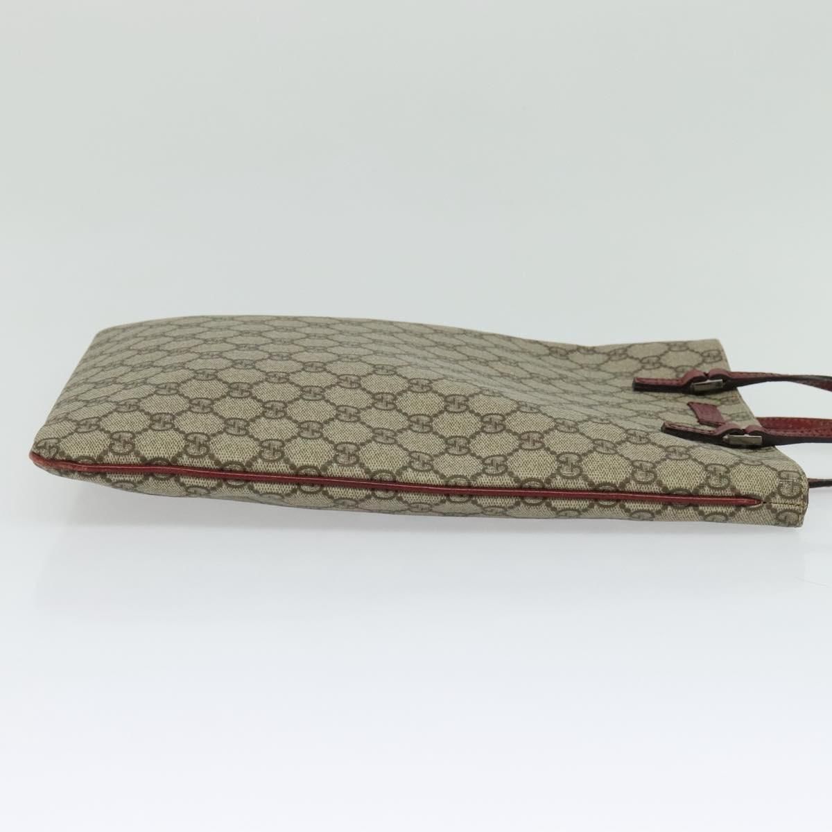 Gucci Gg Supreme Hand Bag Pvc Beige Silver 117551 Auth