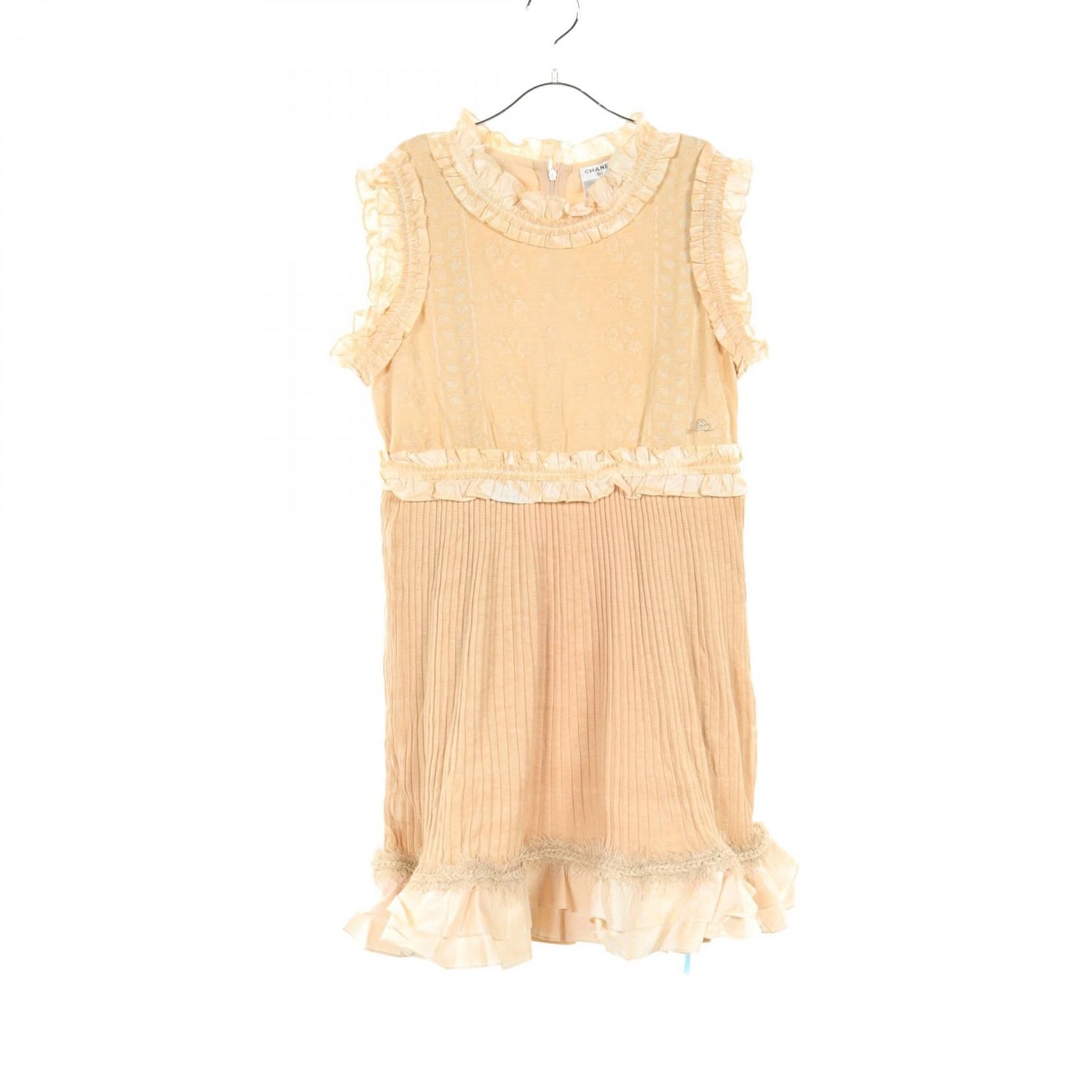 Chanel Beige Dress Cotton P 38465w 04498