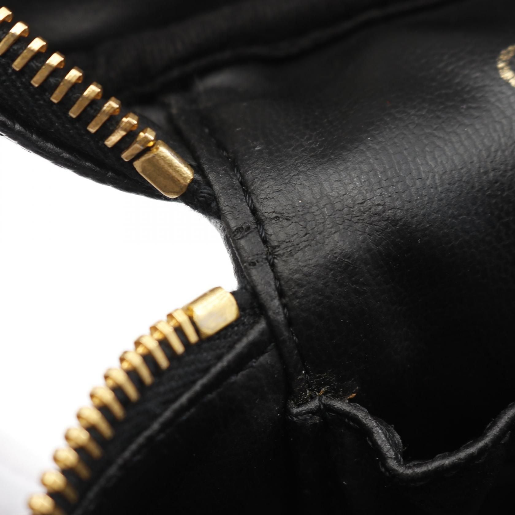 Chanel Black Coco Mark Handbag Leather Grained Calfskin A 01998