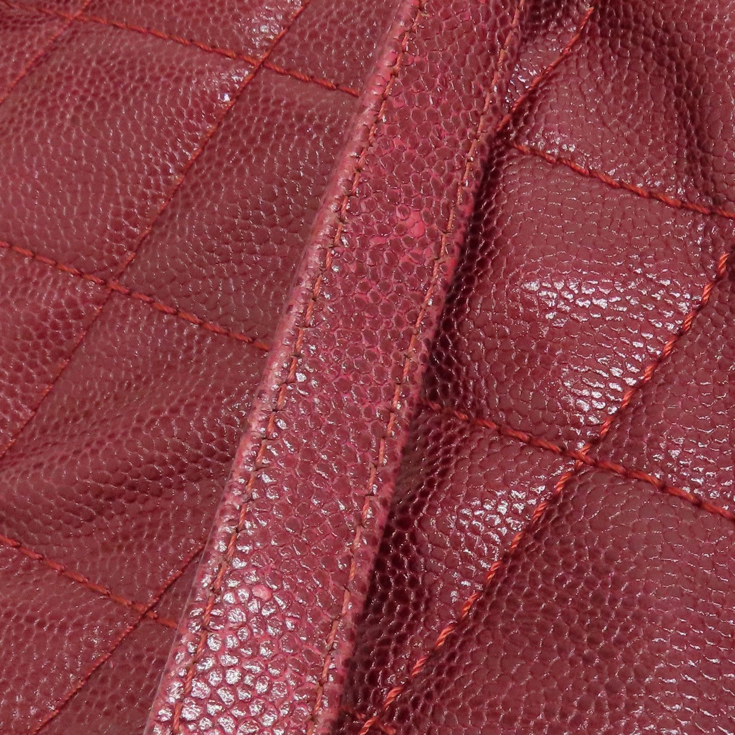 Chanel Matelasse Chain Shoulder Bag Calfskin Red