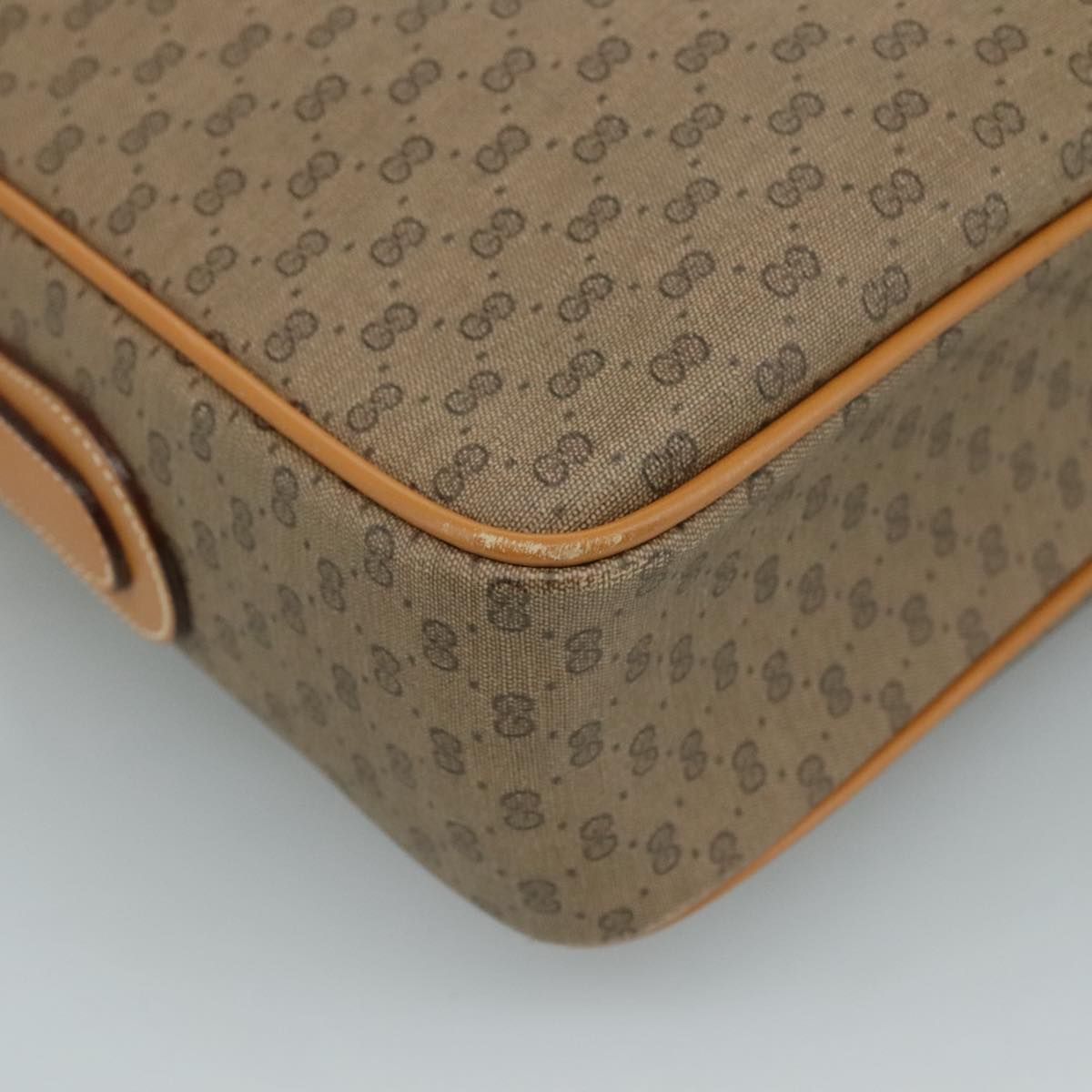 Gucci Micro Gg Supreme Shoulder Bag Pvc Beige Auth