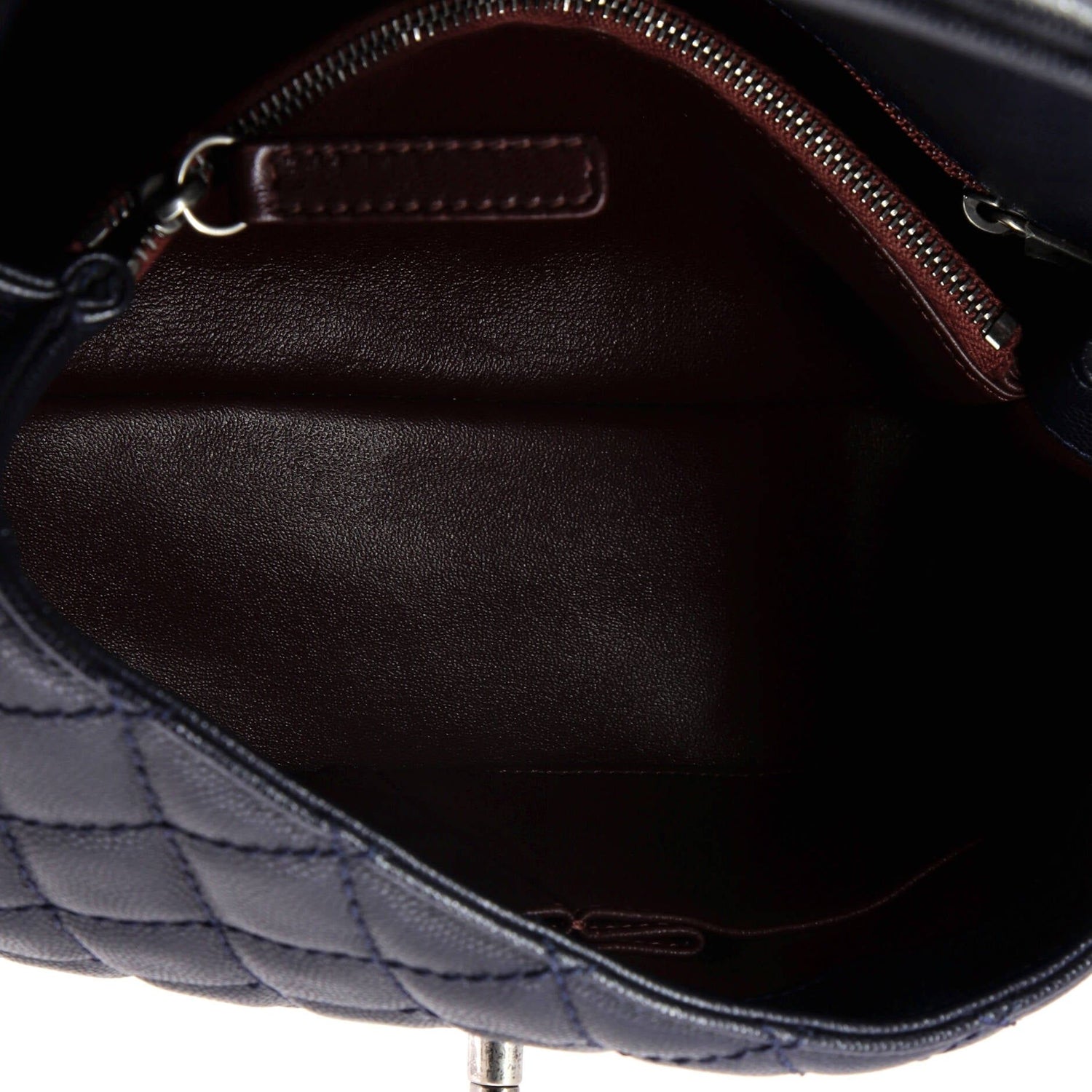 Chanel Coco Top Handle Bag Quilted Caviar With Lizard Small