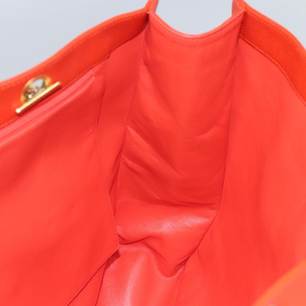 Chanel Caviar Orange Chain Tote