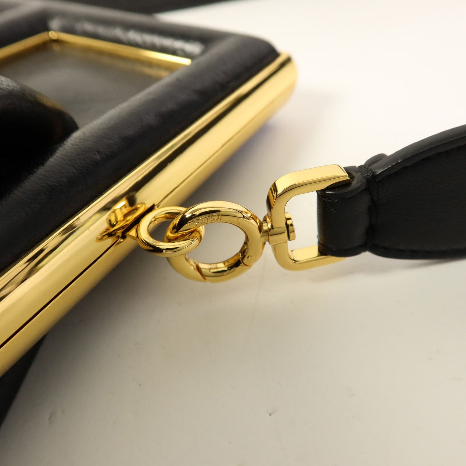 Fendi Cowhide Leather First Medium Golden Shoulder Bag Black Calfskin (cowhide) 8bp 127