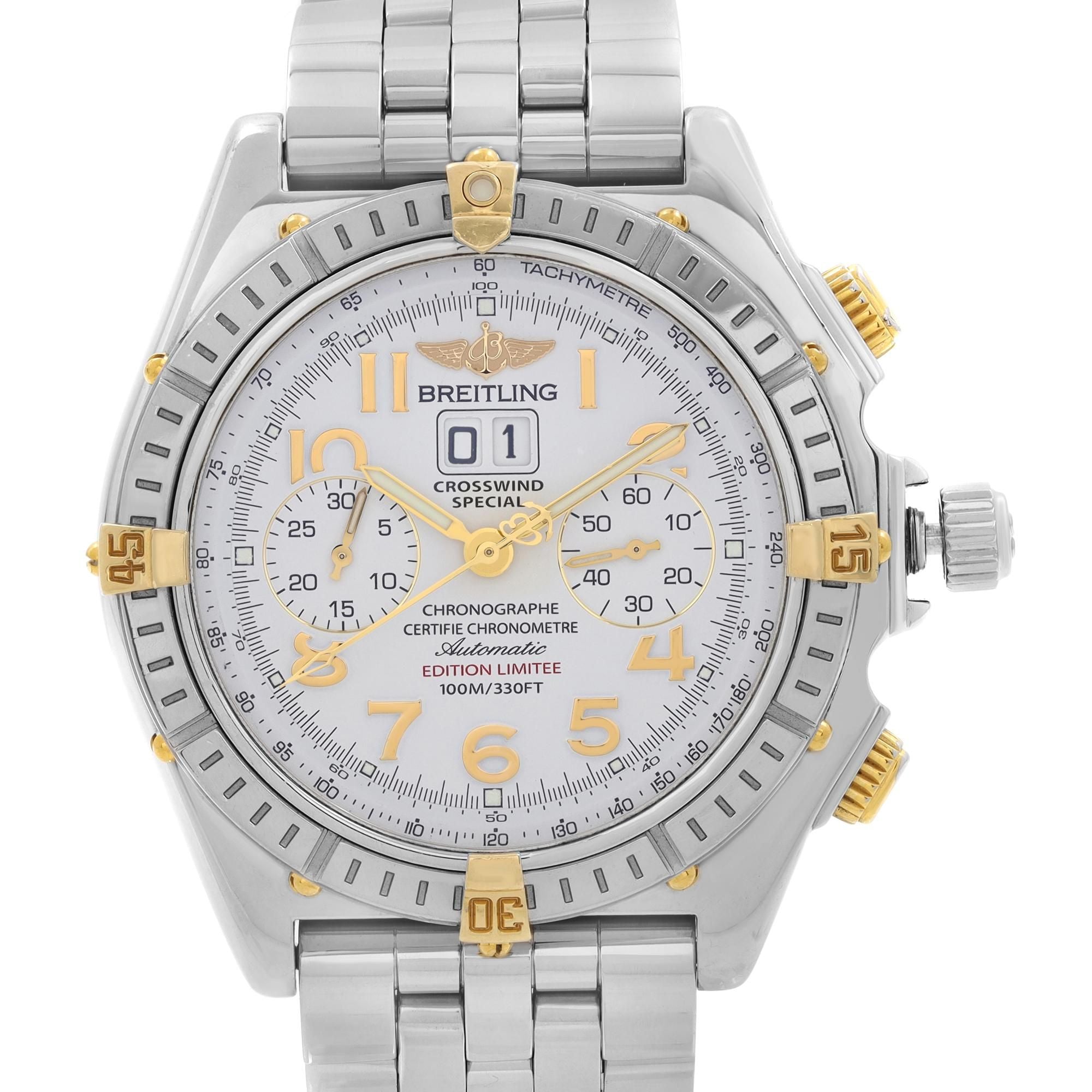 Breitling Crosswind 44mm Limited Steel White Dial Automatic Watch B44356