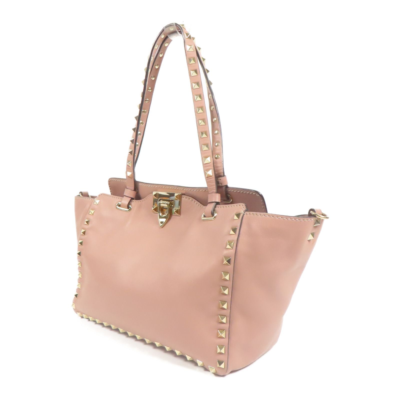 Valentino Cowhide Leather 2Way Shoulder Gold Hand-ground Shoulder Bag 2way Shoulder Bag Purple Pink Calfskin (cowhide)