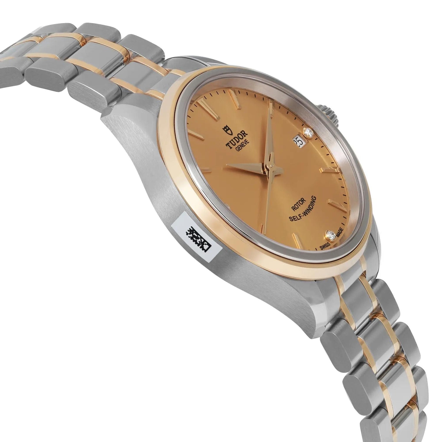 Tudor Style 34mm Gold Steel Champagne Diamond Dial Automatic Watch 12303-0004