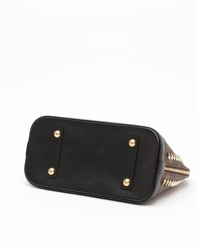 Louis Vuitton Monogram Macassar Studded Alma PM Bag