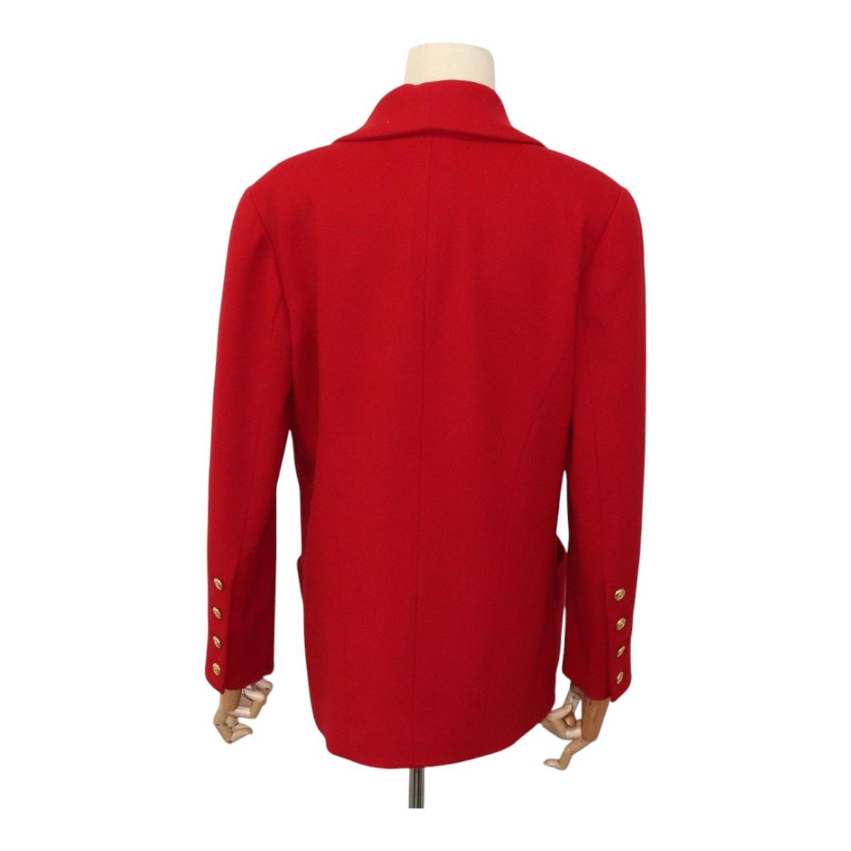 Chanel Coat Jacket Cashmere Red Cc Auth