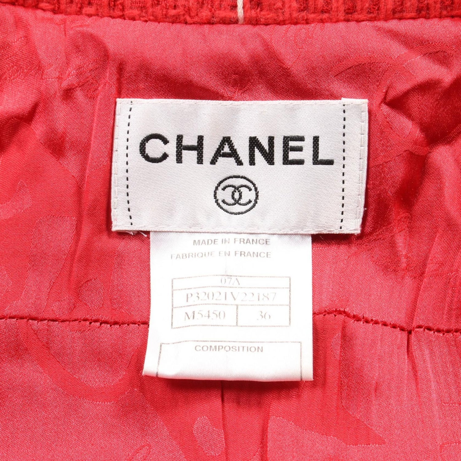 Chanel Red Dress Wool Nylon P 32021