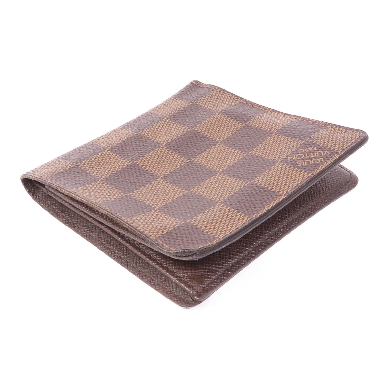 Louis Vuitton Damier Wallet Ebene Brown Bi-Fold Wallet N 61666