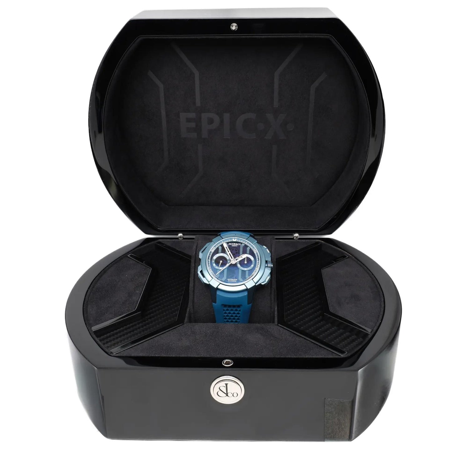 Jacob & Co. Epic X Chrono 44mm Titanium Blue Dial Men Watch EC400.22.AF.AA.A