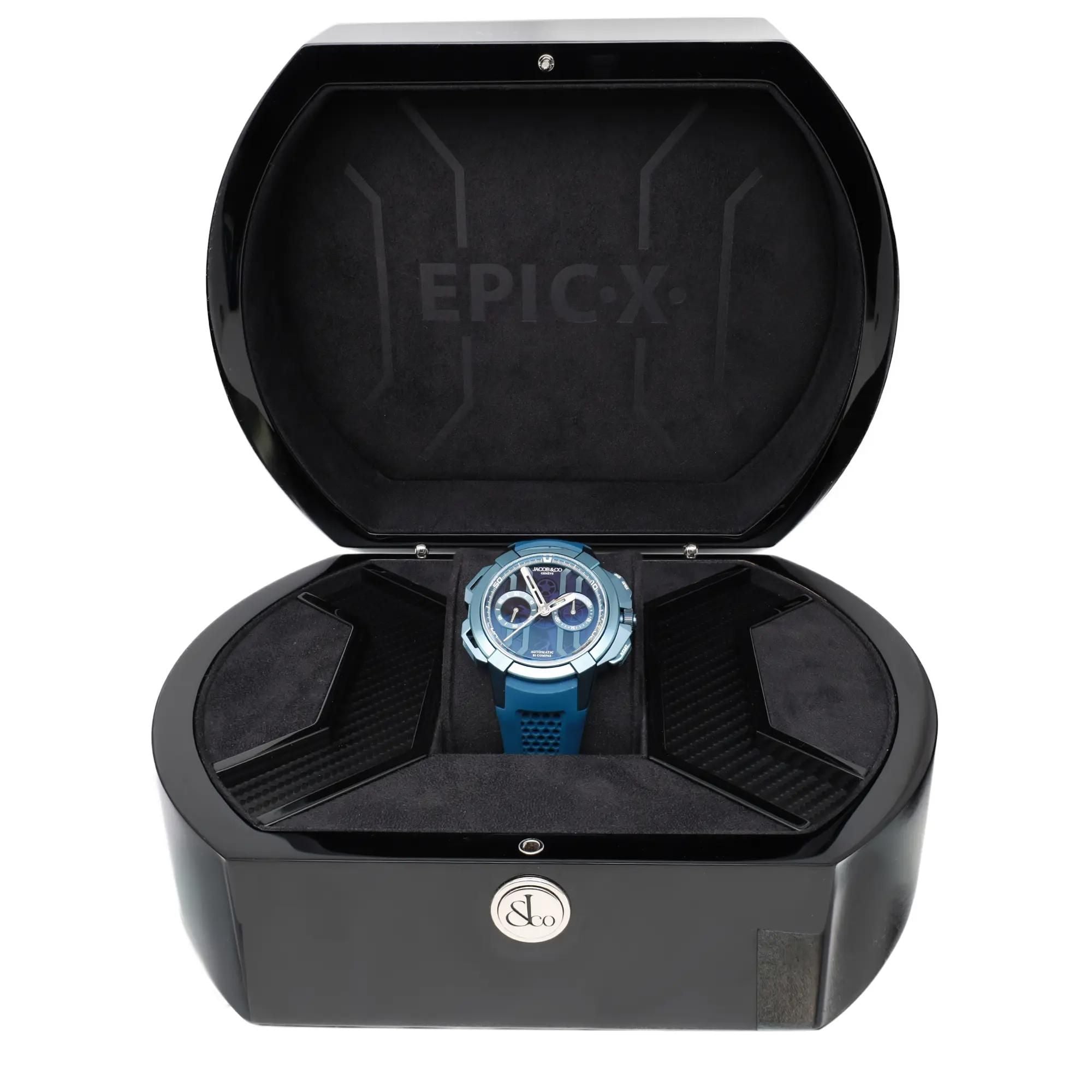 Jacob & Co. Epic X Chrono 44mm Titanium Blue Dial Men Watch EC400.22.AF.AA.A