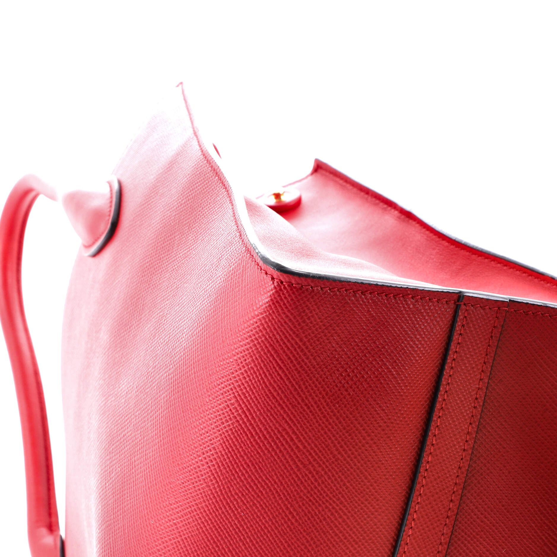 Prada Monochrome Tote Saffiano With City Calf Medium