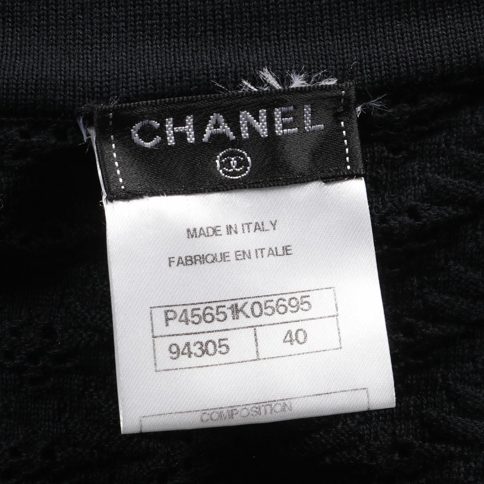 Chanel Black Coco Mark Button Dress Cotton P 45651
