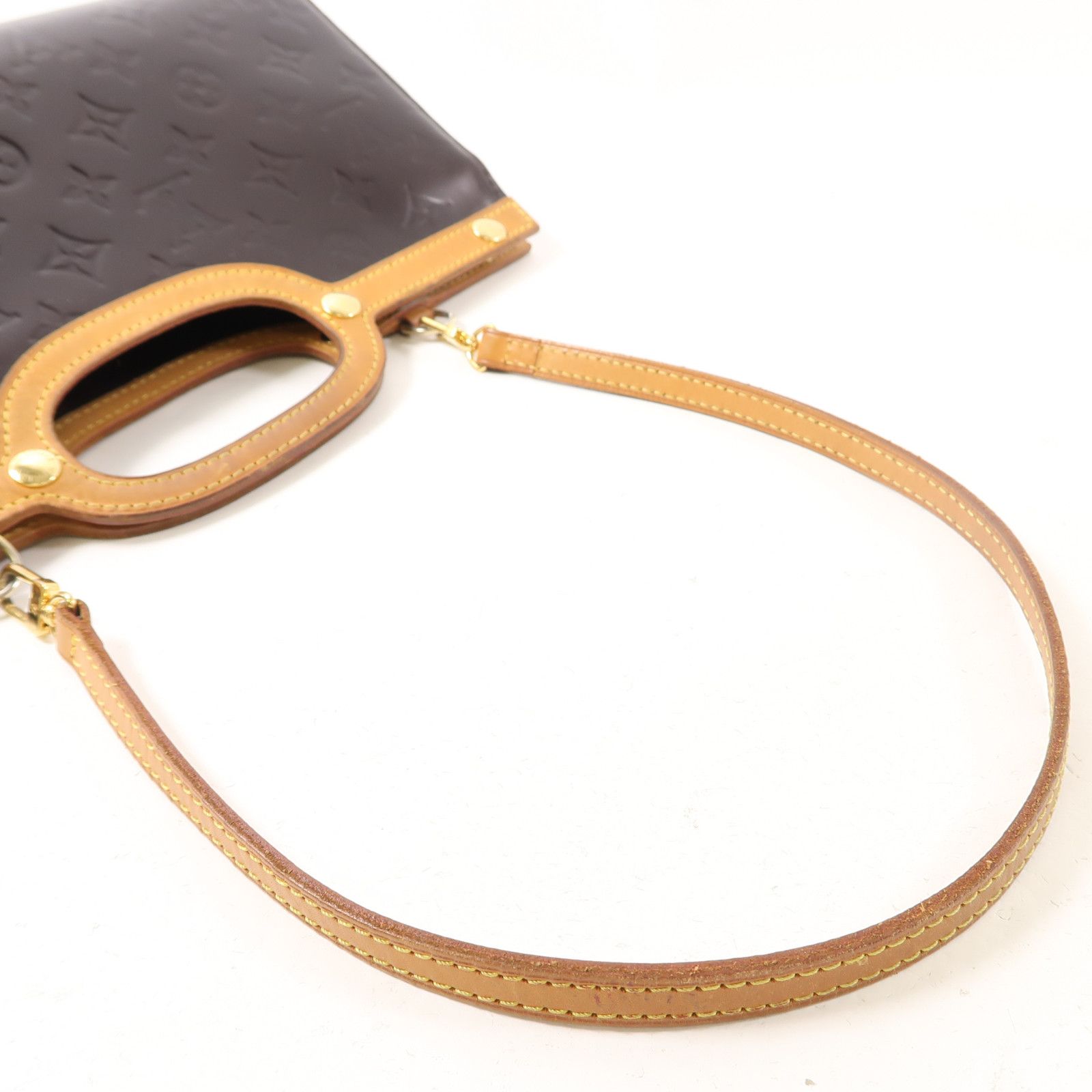 Louis Vuitton Vernis Roxbury Drive Gold Hand-ground Shoulder Bag Sake Red Red Dark Red 2way Shoulder Bag M 9199