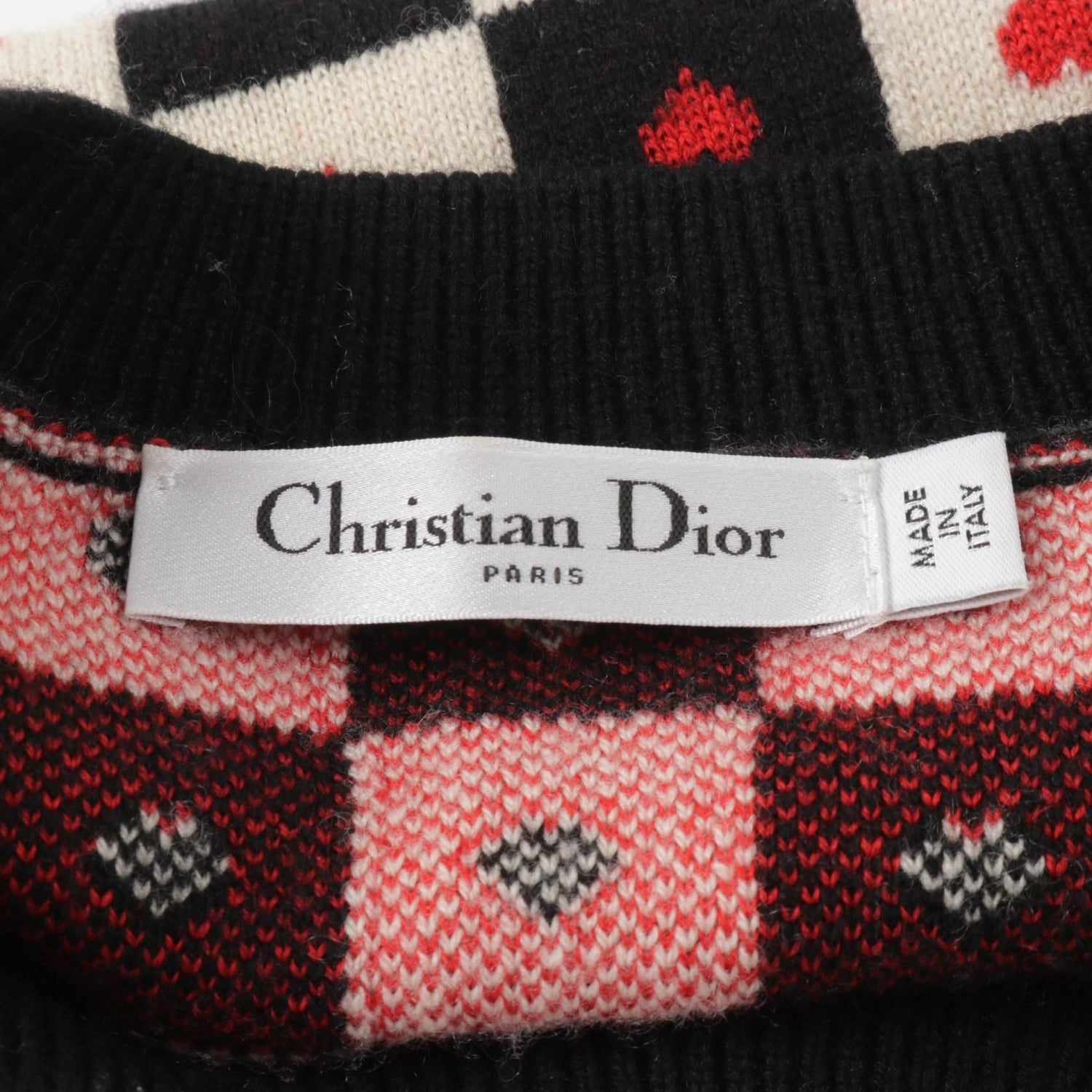 Christian Dior Dioramour Knitwear Sweater 154s 55am 013 Cashmere Wool Beige Black