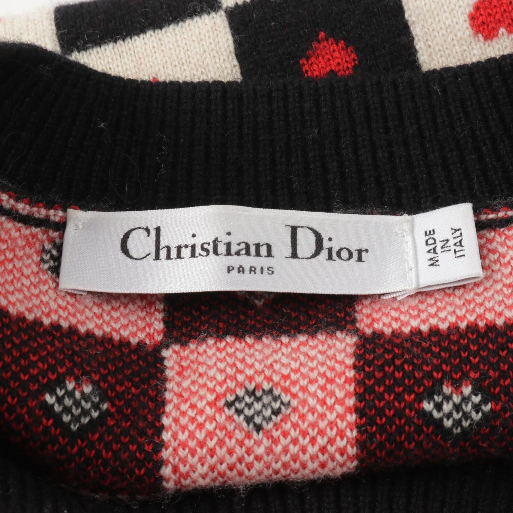 Christian Dior Dioramour Knitwear Sweater 154s 55am 013 Cashmere Wool Beige Black