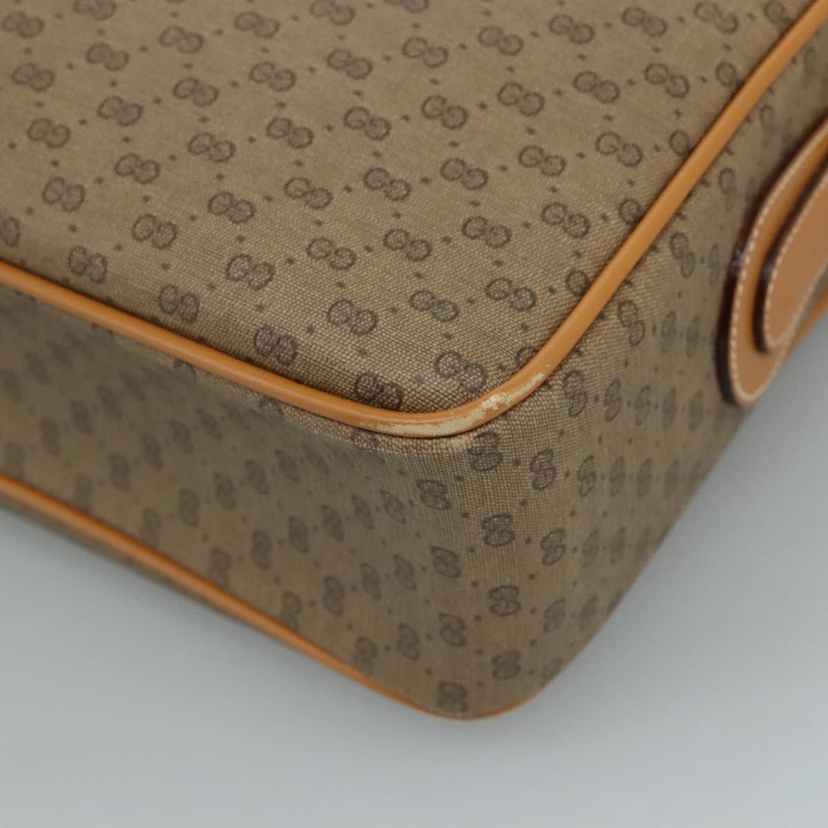 Gucci Micro Gg Supreme Shoulder Bag Pvc Beige Auth