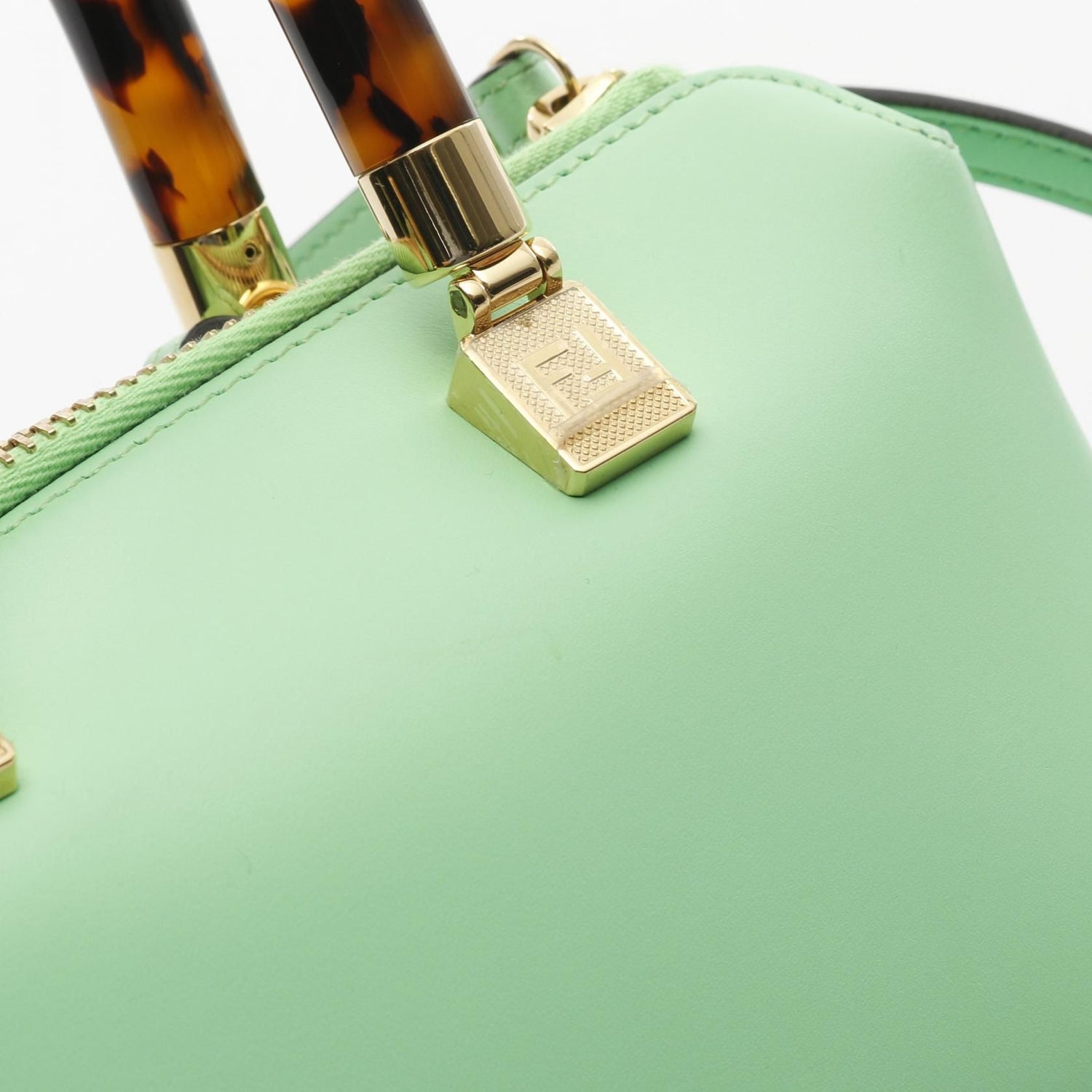 Fendi By The Way Mini Handbag Green Leather 8bs 067