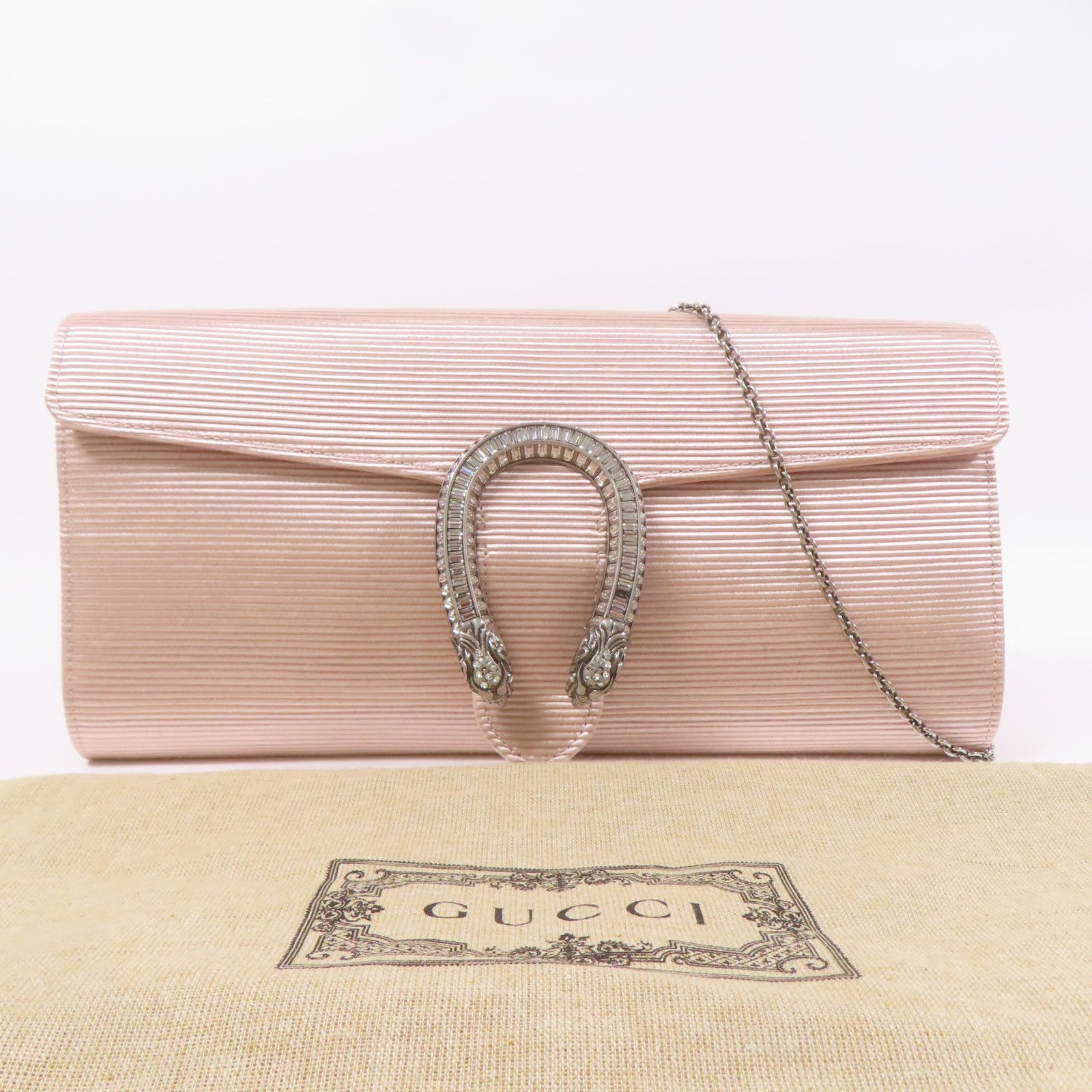 Gucci Satin Shoulder Bag Pink Other Satin 731751 Fabif