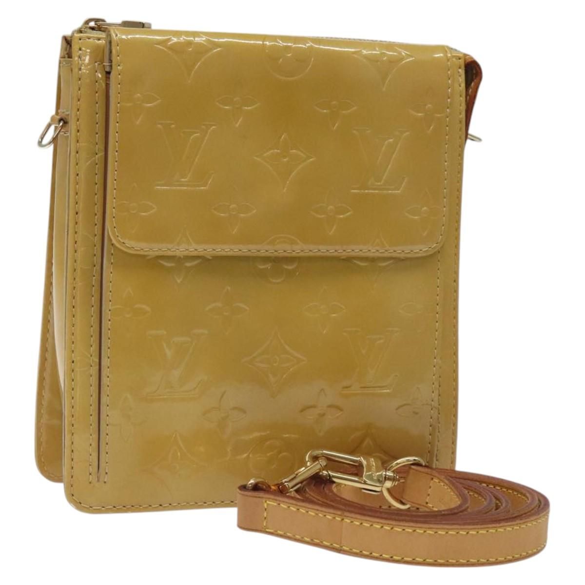 Louis Vuitton Vernis Motto Accessory Pouch Beige M 91136 Lv Auth
