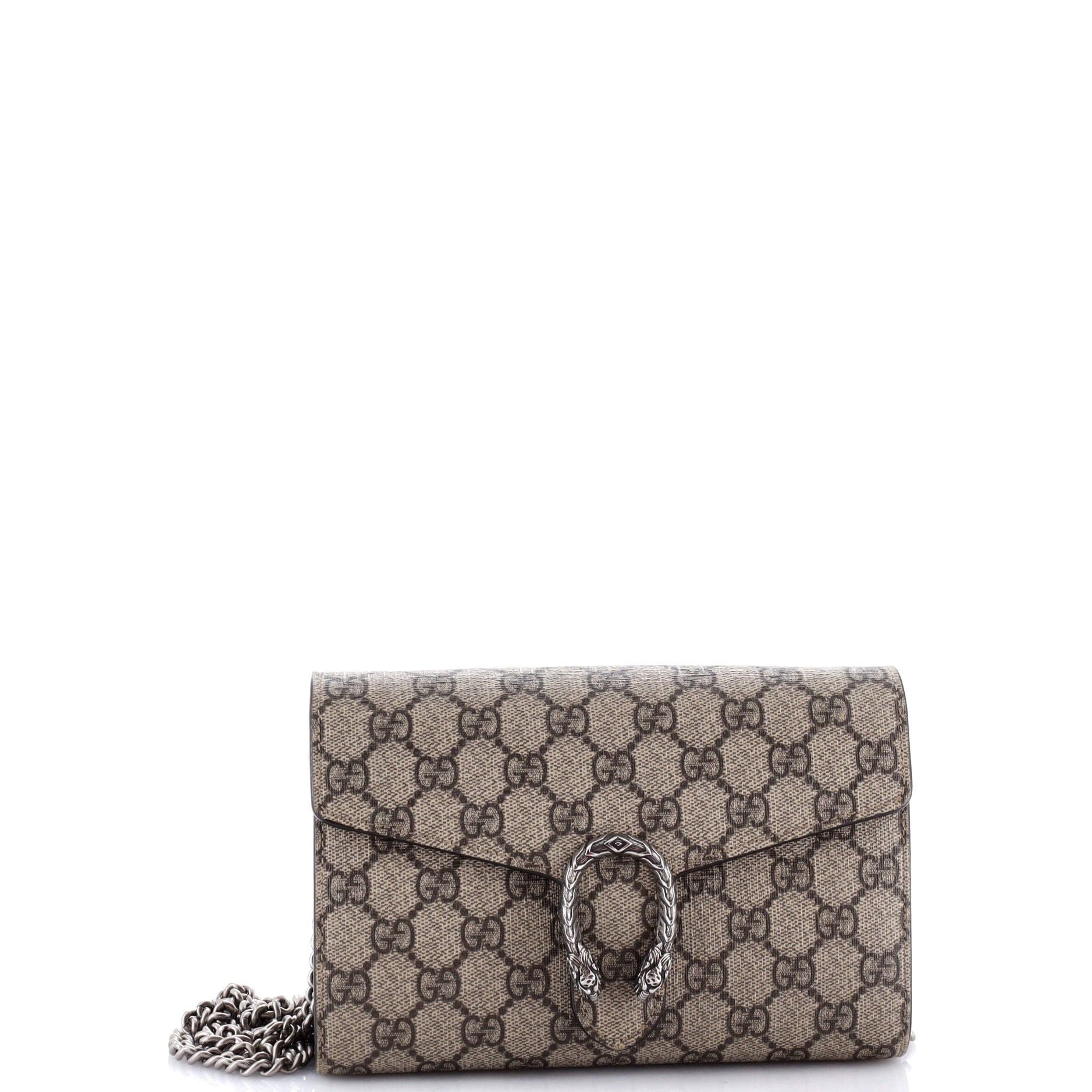 Gucci Dionysus Chain Wallet Gg Coated Canvas Small