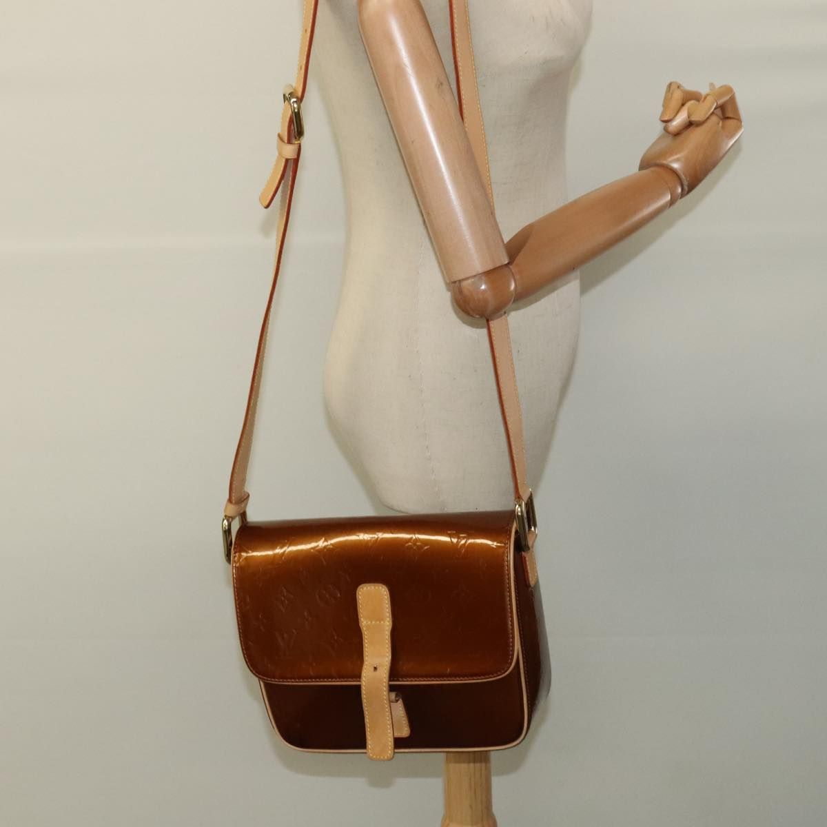 Louis Vuitton Vernis Christie Gm Shoulder Bag Bronze M 91107 Auth