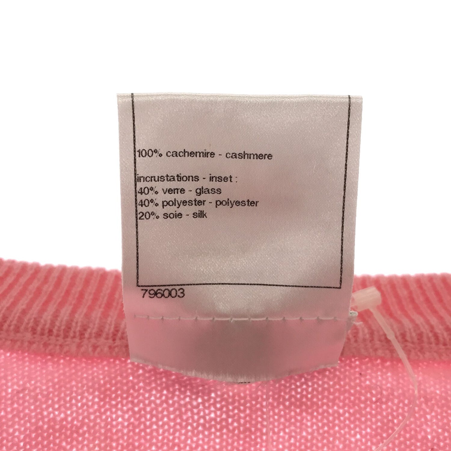 Chanel V-neck Sweater Knitwear P 40780k 02896 Cashmere Pink