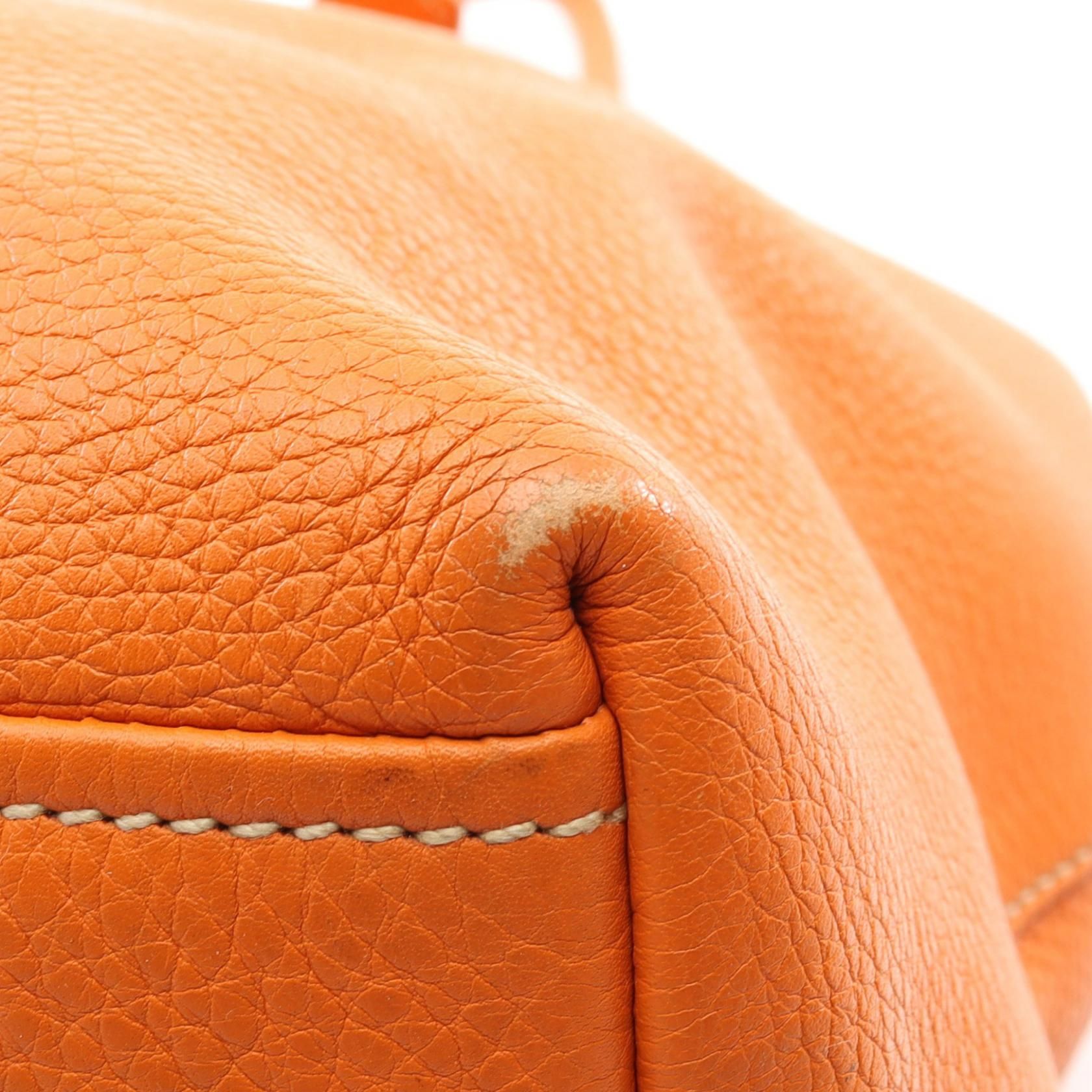 Prada Tote Bag Orange Leather
