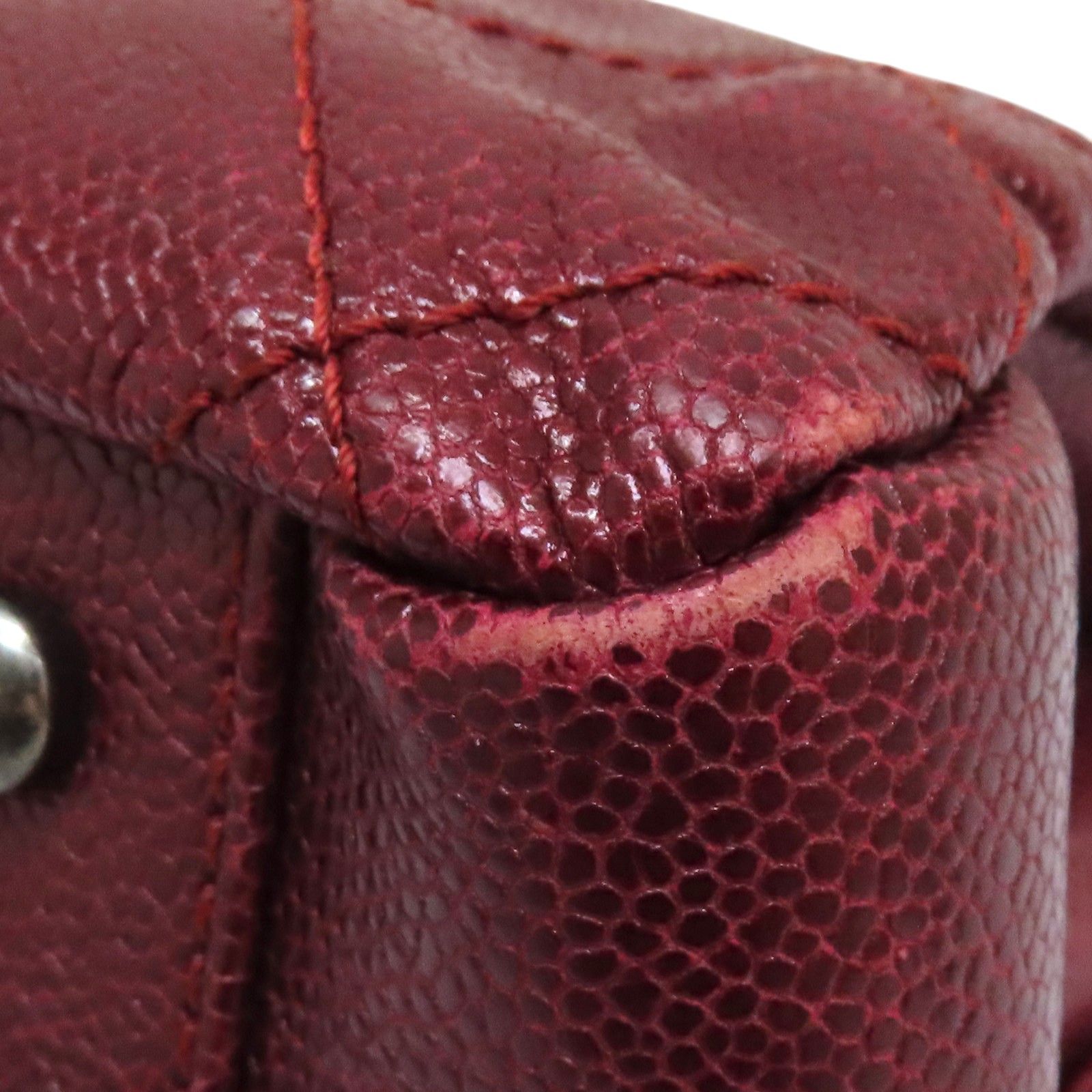 Chanel Matelasse Chain Shoulder Bag Calfskin Red